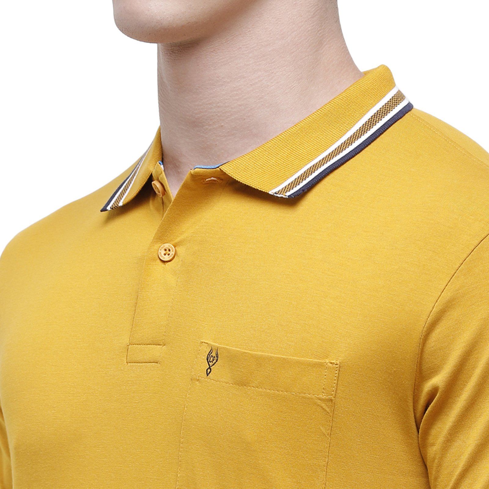 Classic polo Men's Golden Yellow Sporty Polo Half Sleeve Slim Fit T-Shirt - Pristo Golden Yellow T-shirt Classic Polo 