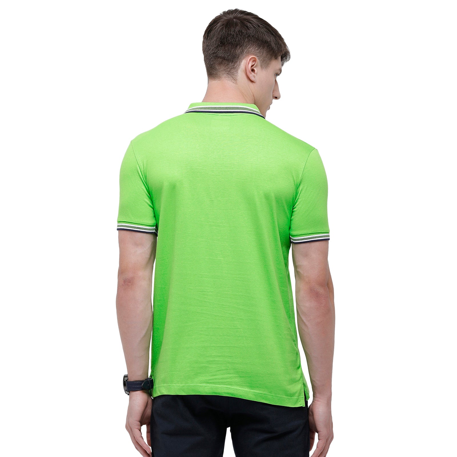 Classic Polo Men's Green Sporty Polo Half Sleeve Slim Fit T-Shirt | Pristo - Green