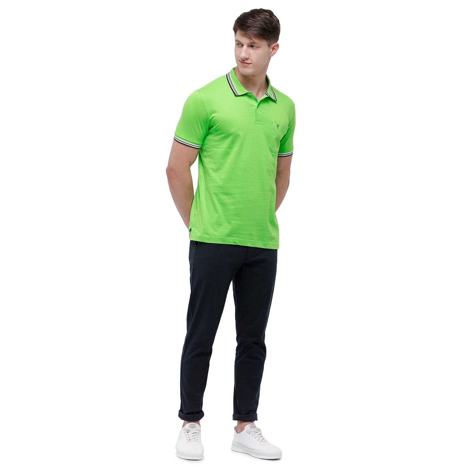 Classic Polo Men's Green Sporty Polo Half Sleeve Slim Fit T-Shirt | Pristo - Green