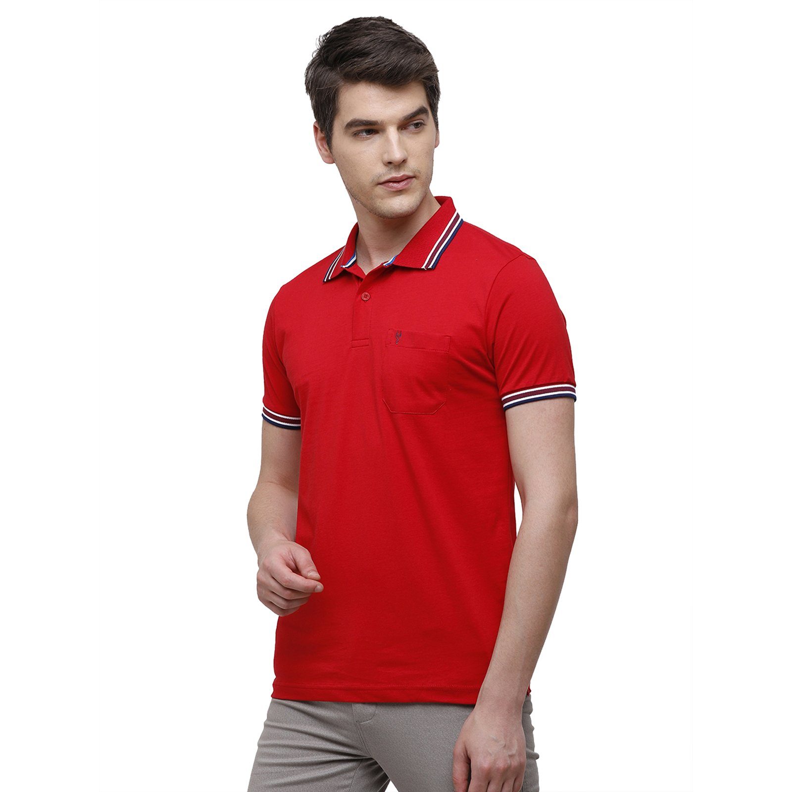 Classic polo Men's Red Sporty Polo Half Sleeve Slim Fit T-Shirt - Pristo True Red T-shirt Classic Polo 