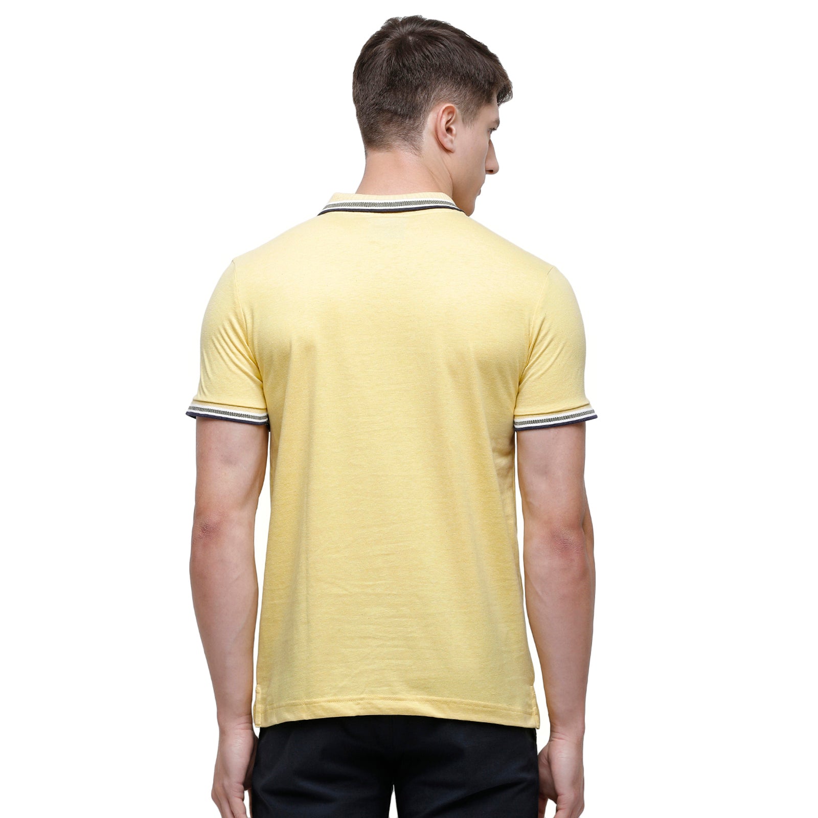 Classic Polo Men's Light Yellow Sporty Polo Half Sleeve Slim Fit T-Shirt | Pristo - Yellow Mel