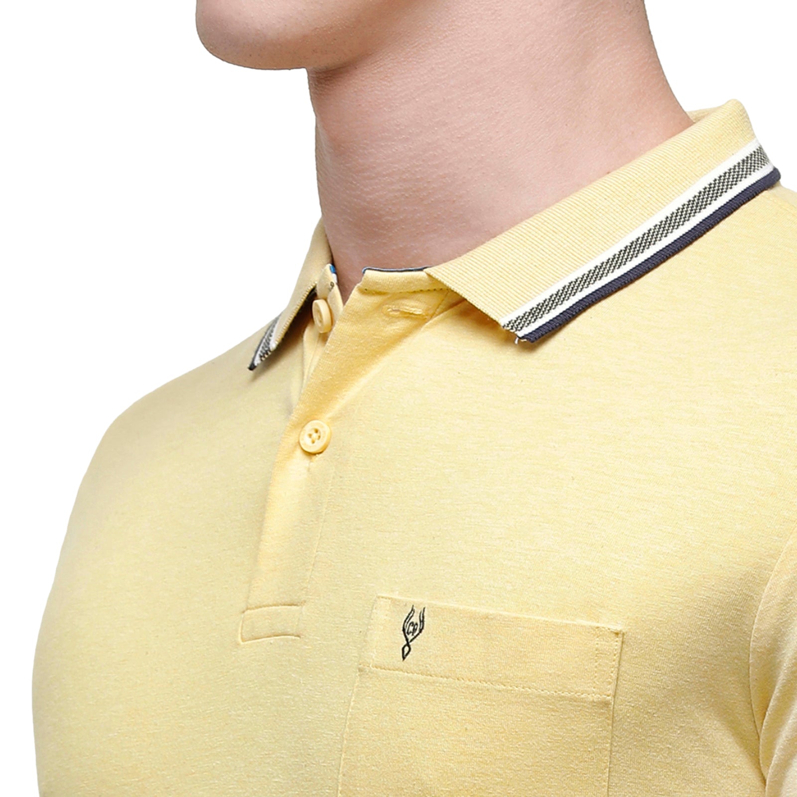 Classic Polo Men's Light Yellow Sporty Polo Half Sleeve Slim Fit T-Shirt | Pristo - Yellow Mel