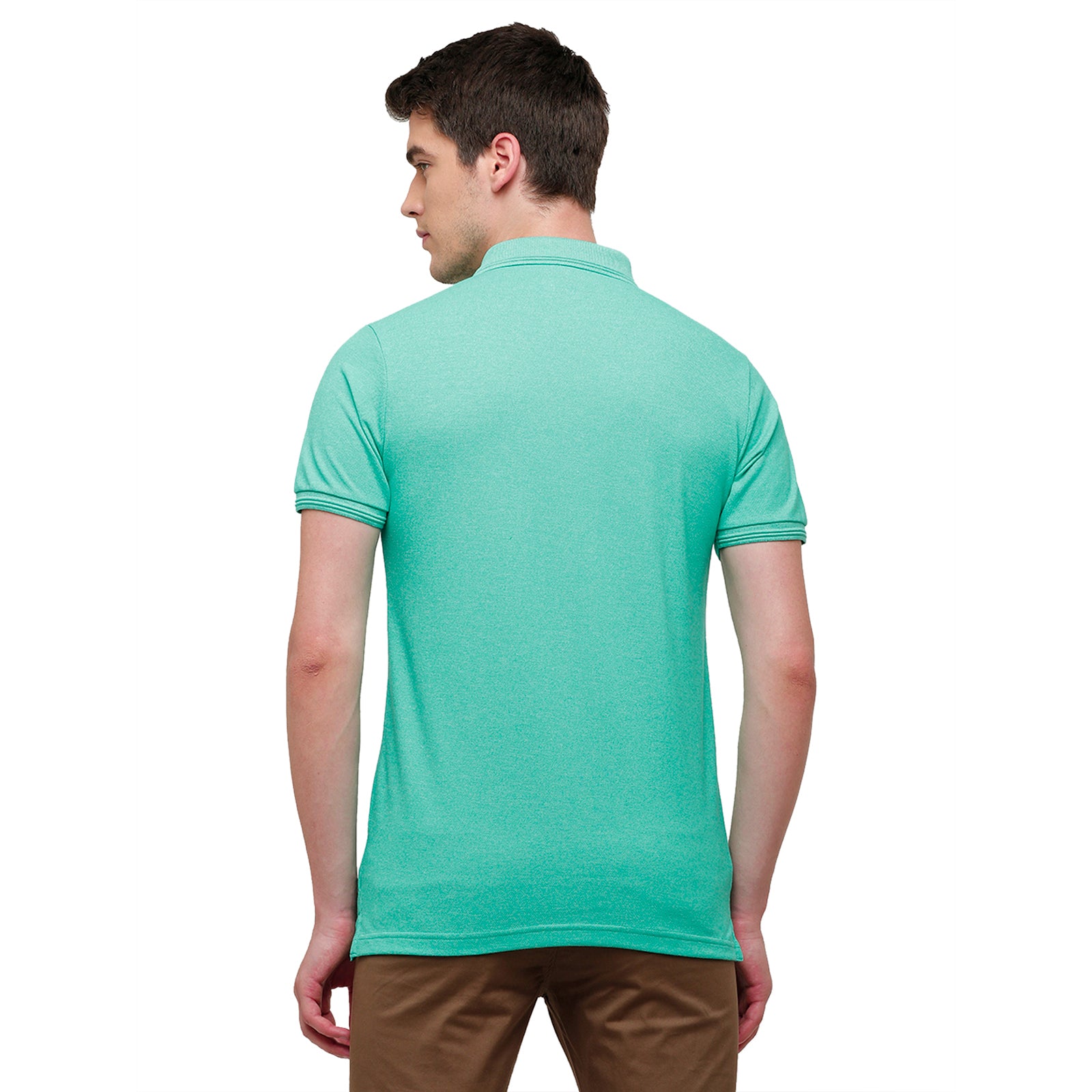 Classic Polo Men's Aqua Blue Trendy Grindle Polo Half Sleeve Slim Fit T-Shirt | Proten - Aqua