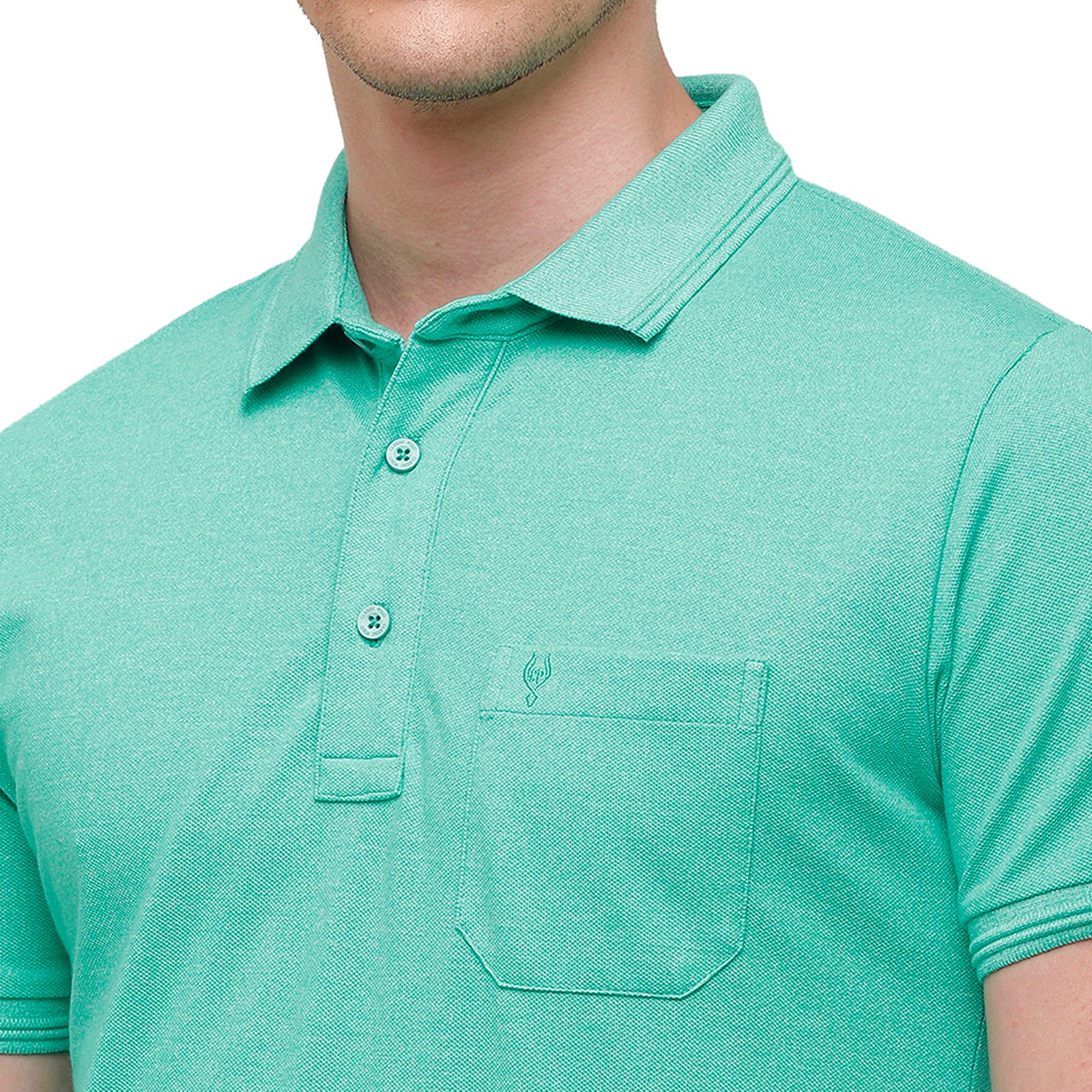 Classic Polo Men's Aqua Blue Trendy Grindle Polo Half Sleeve Slim Fit T-Shirt | Proten - Aqua