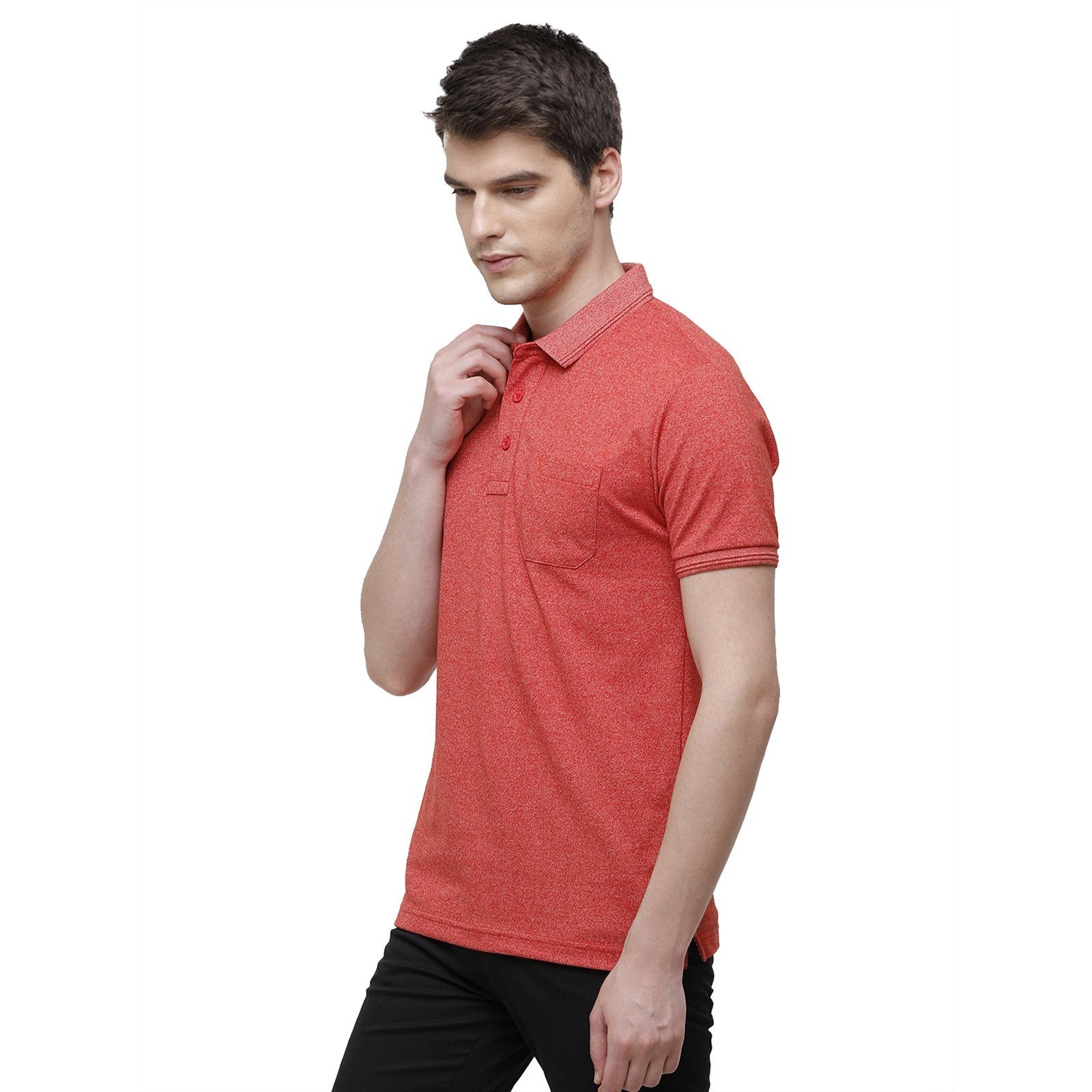 Classic polo Men's Peach Trendy Grindle Polo Half Sleeve Slim Fit T-Shirt - Proten Molten Lava T-shirt Classic Polo 