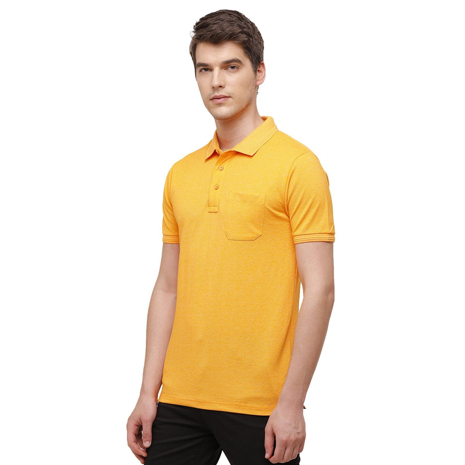 Classic polo Men's Mustard Trendy Grindle Polo Half Sleeve Slim Fit T-Shirt - Proten Mustard T-shirt Classic Polo 