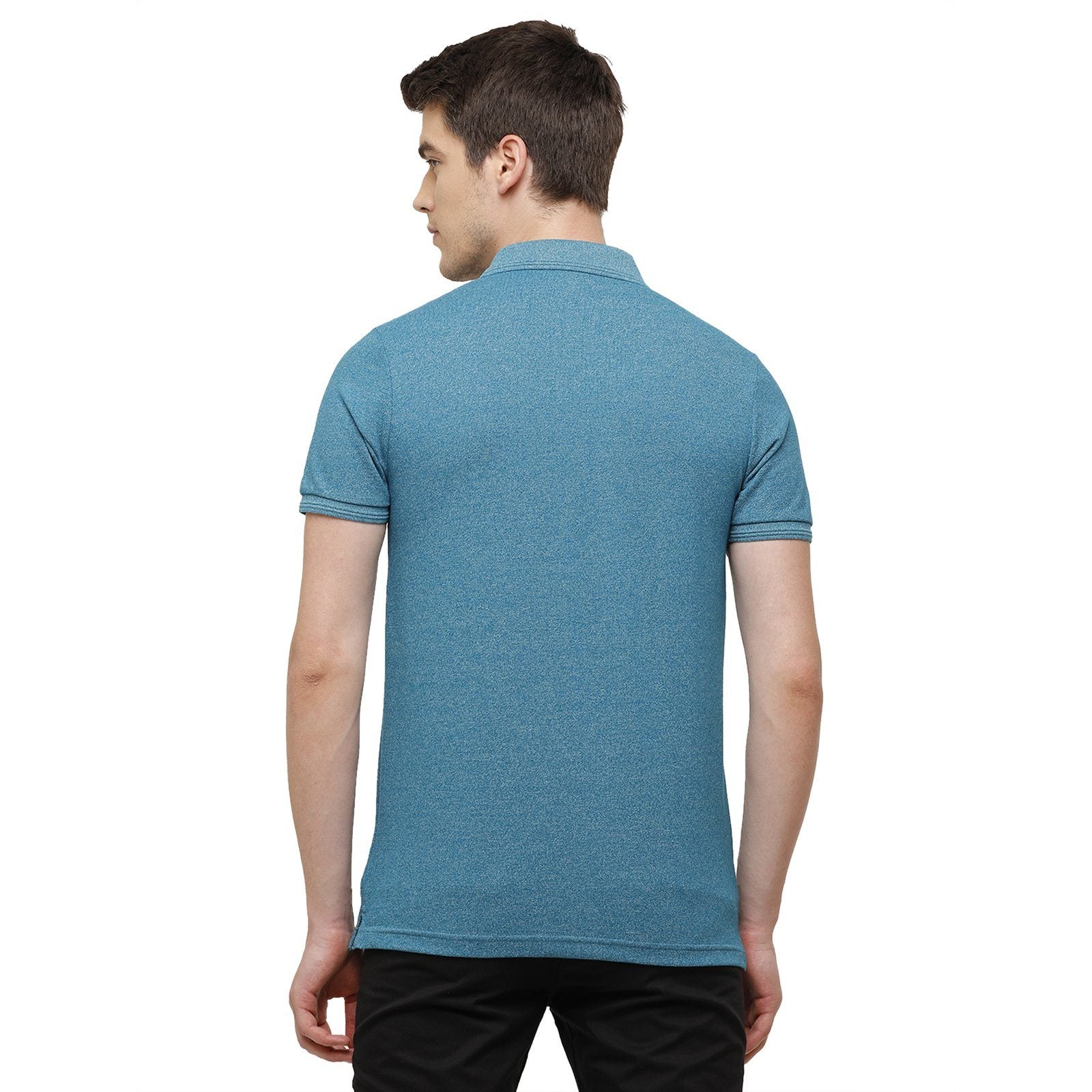 Classic polo Men's Ocean Blue Trendy Grindle Polo Half Sleeve Slim Fit T-Shirt - Proten Ocean Depths T-shirt Classic Polo 