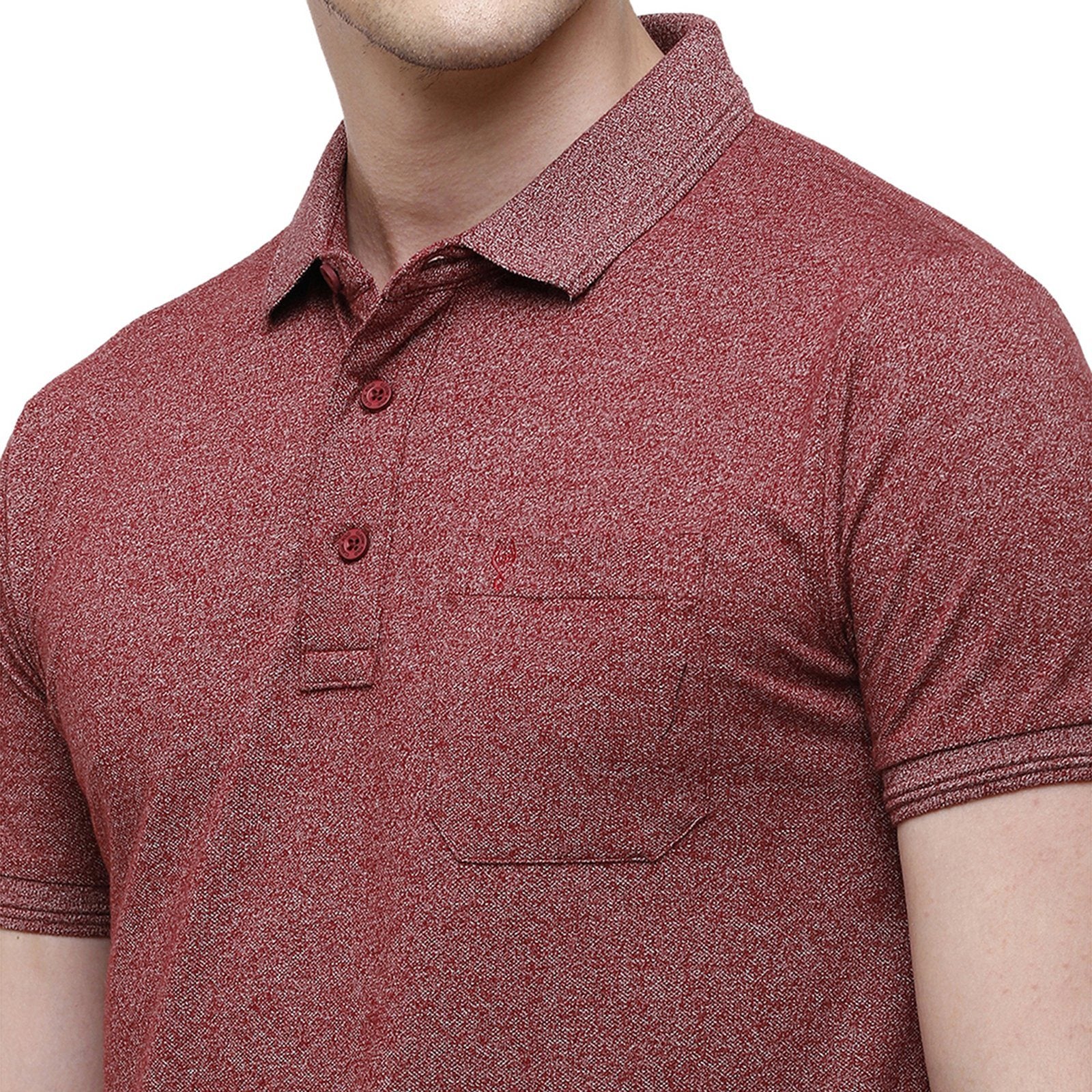 Classic polo Men's Maroon Trendy Grindle Polo Half Sleeve Slim Fit T-Shirt - Proten Syrah T-shirt Classic Polo 