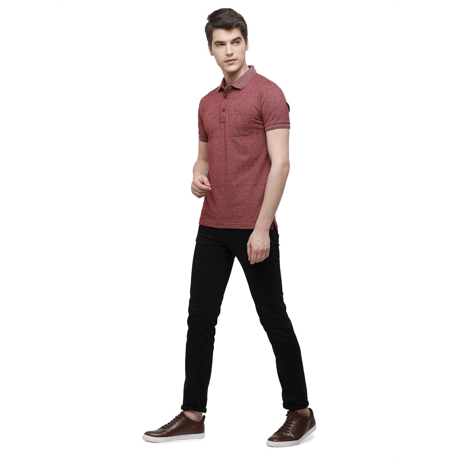 Classic polo Men's Maroon Trendy Grindle Polo Half Sleeve Slim Fit T-Shirt - Proten Syrah T-shirt Classic Polo 