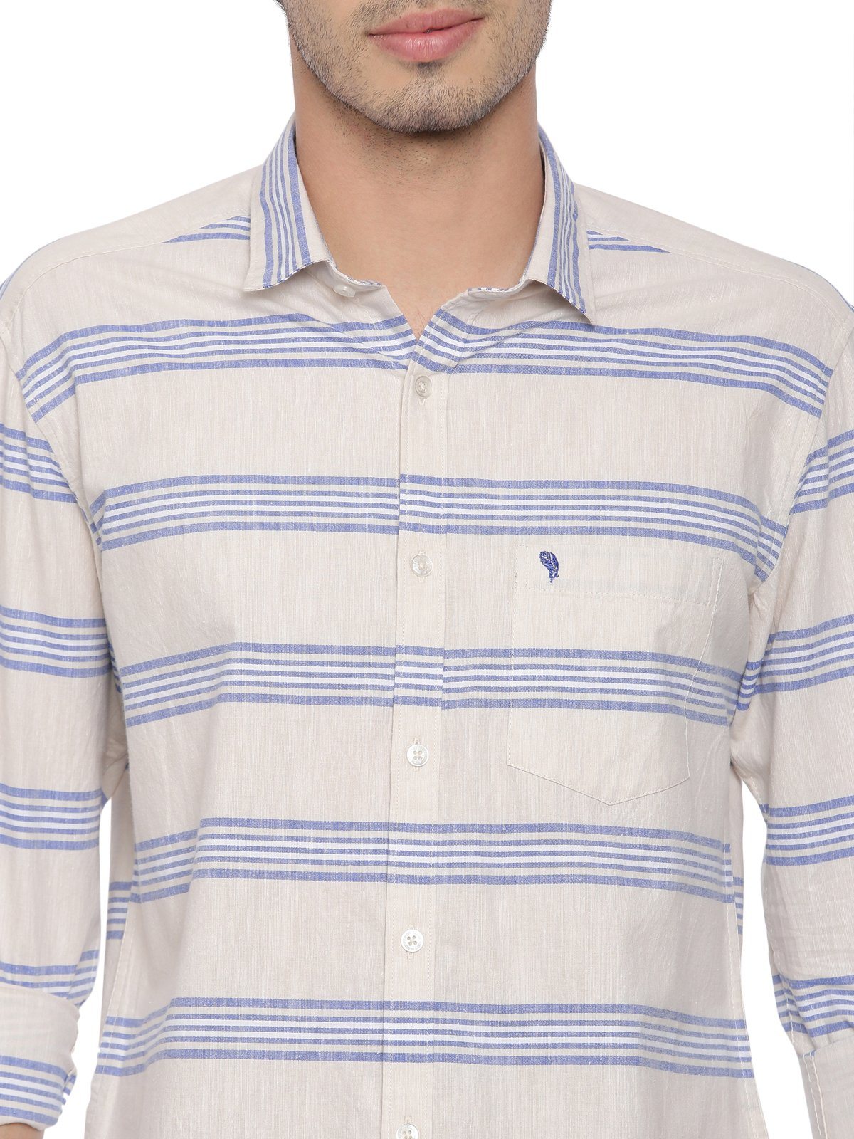 Swiss Club Mens Stripes Casual Wear Full Sleeve Slim Fit Woven Shirt SWISS CLUB Shirt Swiss Club 