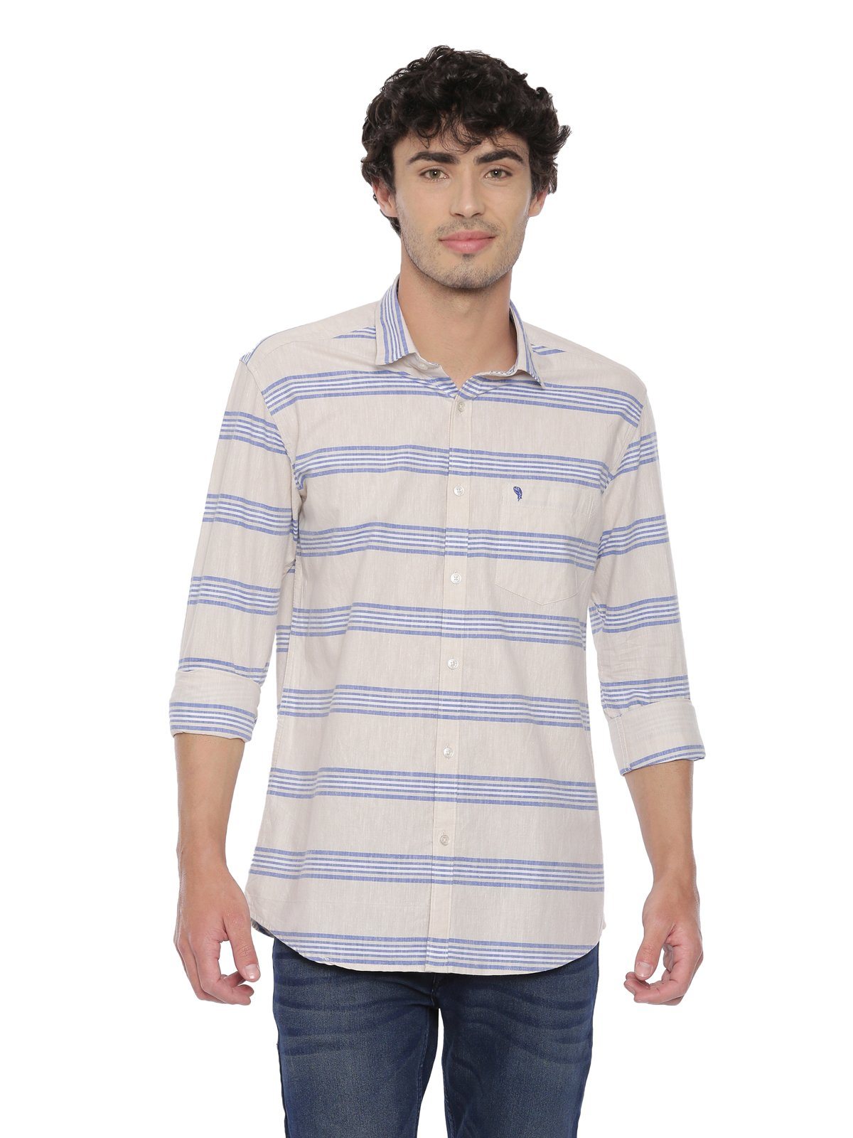 Swiss Club Mens Stripes Casual Wear Full Sleeve Slim Fit Woven Shirt SWISS CLUB Shirt Swiss Club 