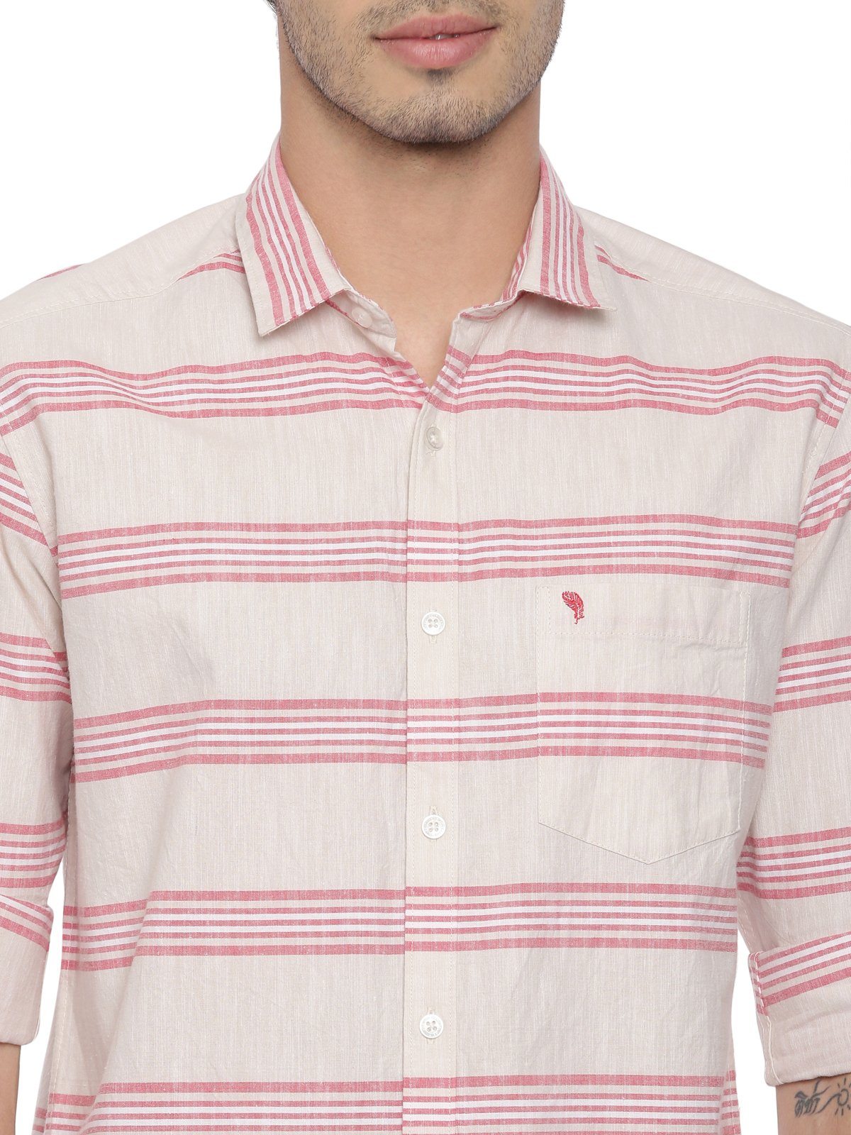 Swiss Club Mens Stripes Casual Wear Full Sleeve Slim Fit Woven Shirt SWISS CLUB Shirt Swiss Club 