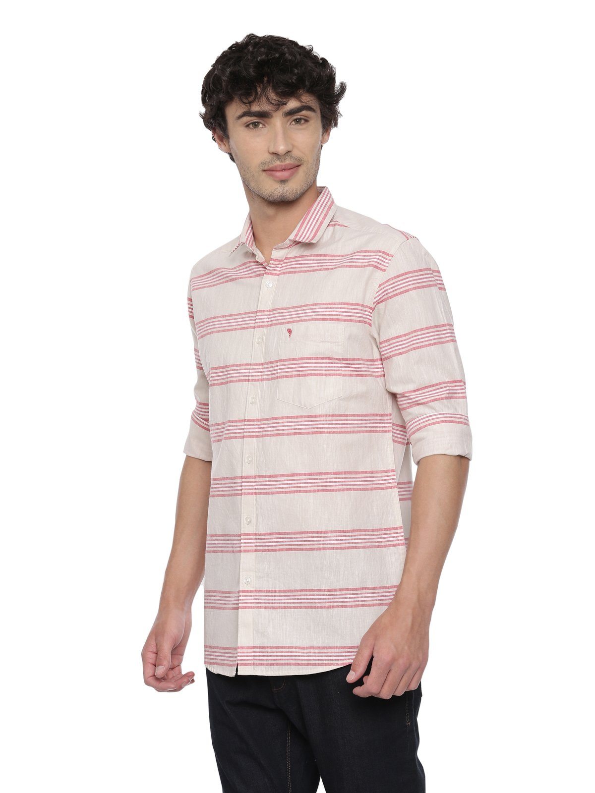 Swiss Club Mens Stripes Casual Wear Full Sleeve Slim Fit Woven Shirt SWISS CLUB Shirt Swiss Club 