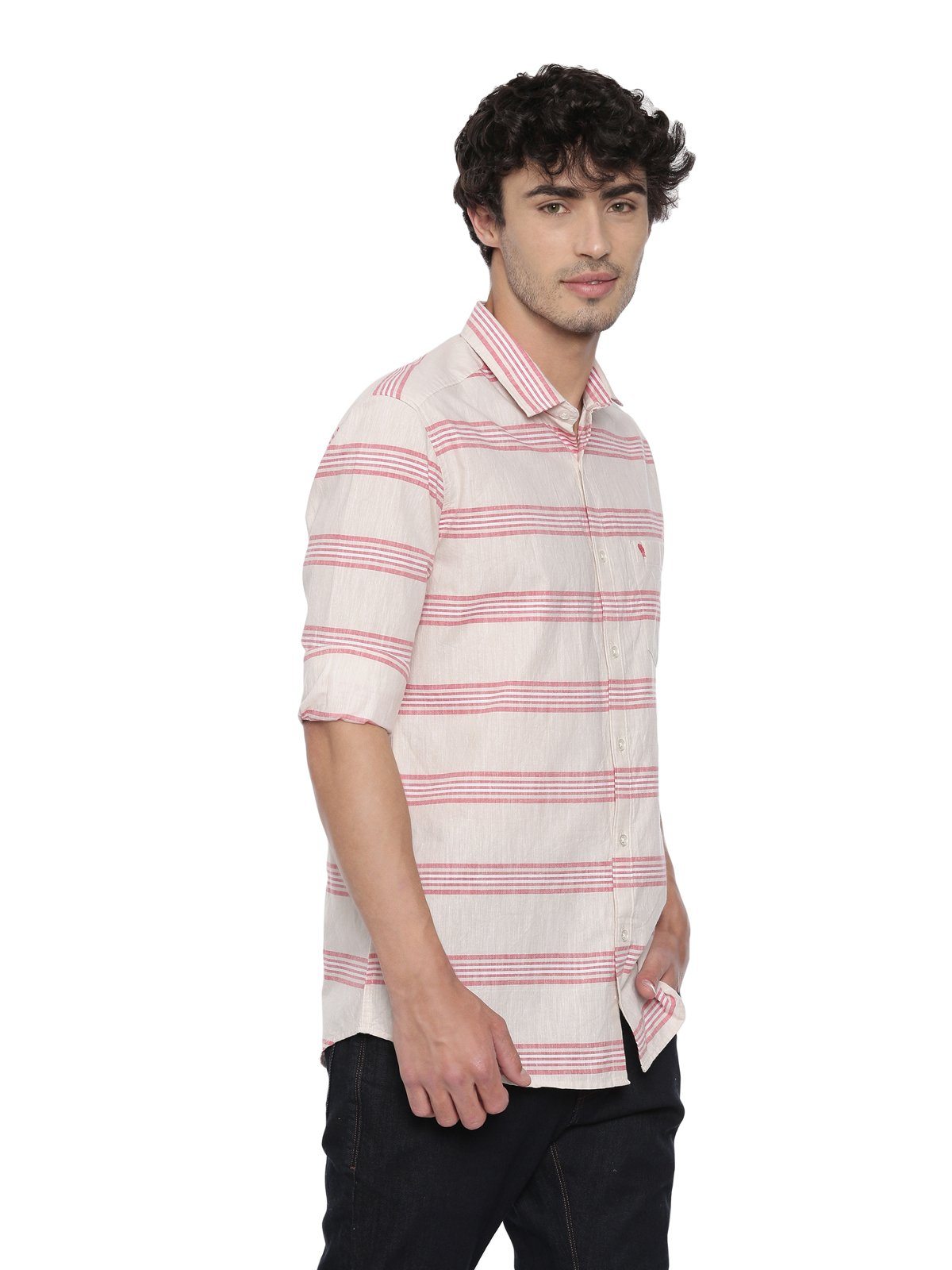 Swiss Club Mens Stripes Casual Wear Full Sleeve Slim Fit Woven Shirt SWISS CLUB Shirt Swiss Club 