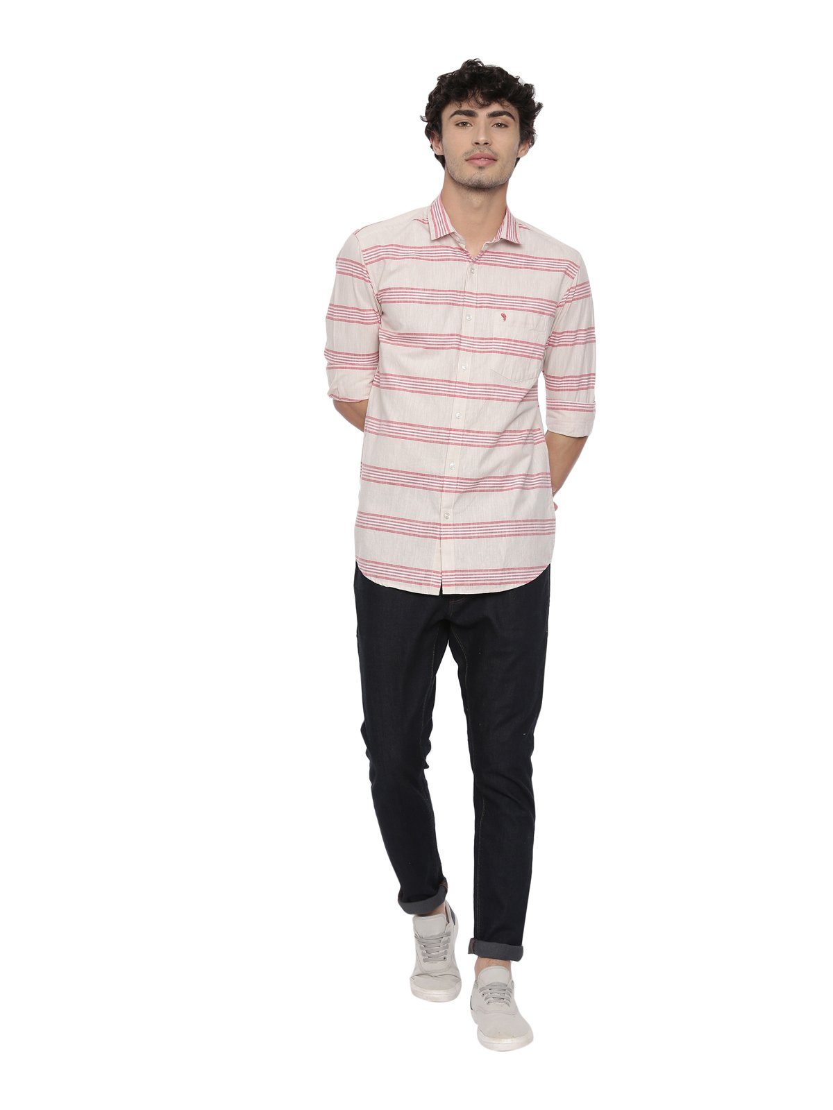 Swiss Club Mens Stripes Casual Wear Full Sleeve Slim Fit Woven Shirt SWISS CLUB Shirt Swiss Club 