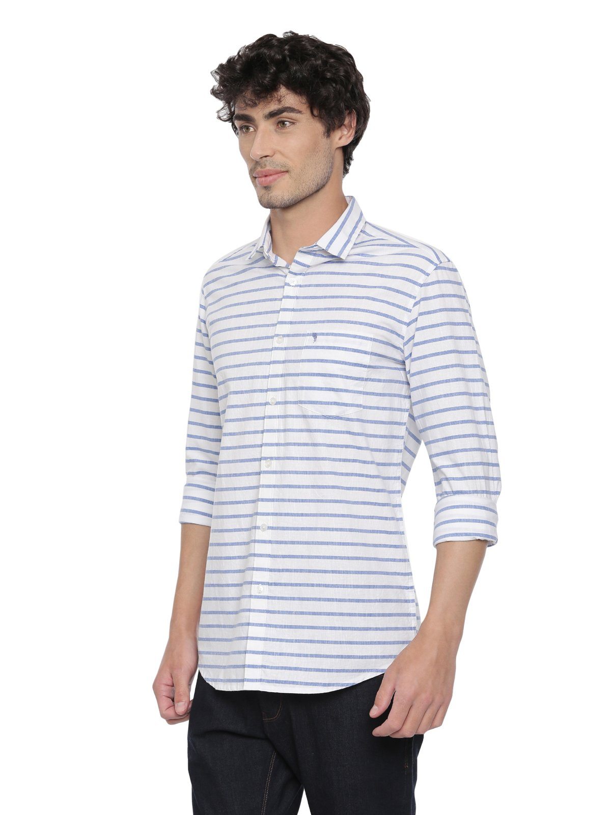 Swiss Club Mens Stripes Casual Wear Full Sleeve Slim Fit Woven Shirt SWISS CLUB Shirt Swiss Club 