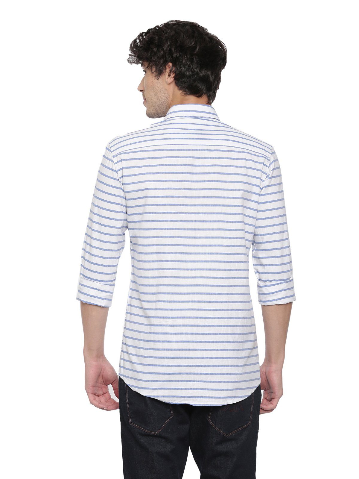 Swiss Club Mens Stripes Casual Wear Full Sleeve Slim Fit Woven Shirt SWISS CLUB Shirt Swiss Club 