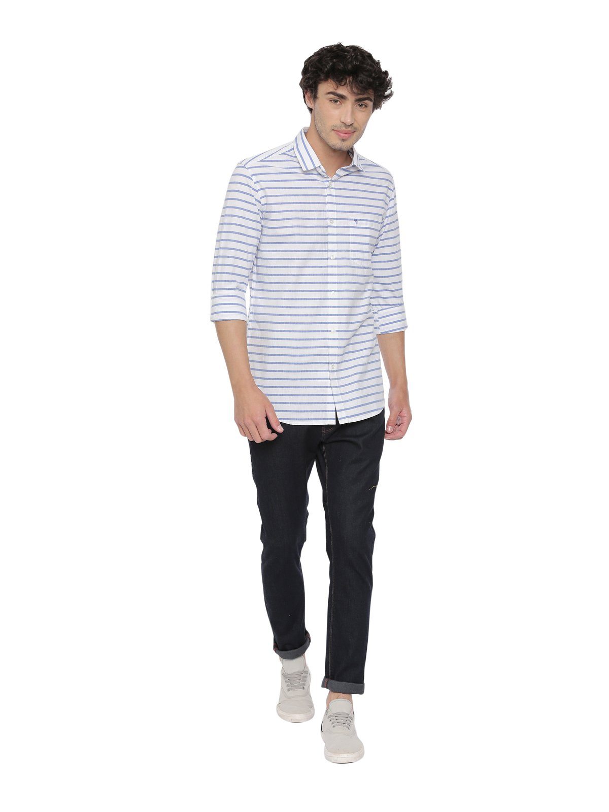 Swiss Club Mens Stripes Casual Wear Full Sleeve Slim Fit Woven Shirt SWISS CLUB Shirt Swiss Club 