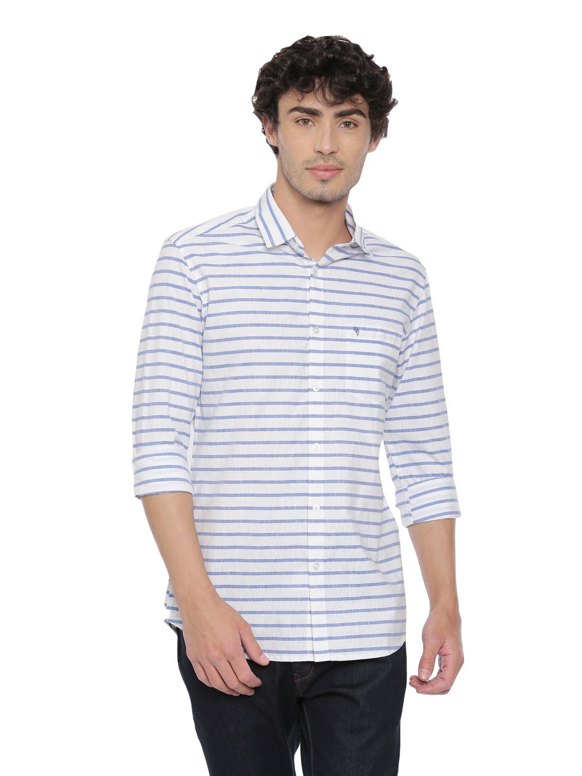 Swiss Club Mens Stripes Casual Wear Full Sleeve Slim Fit Woven Shirt SWISS CLUB Shirt Swiss Club 