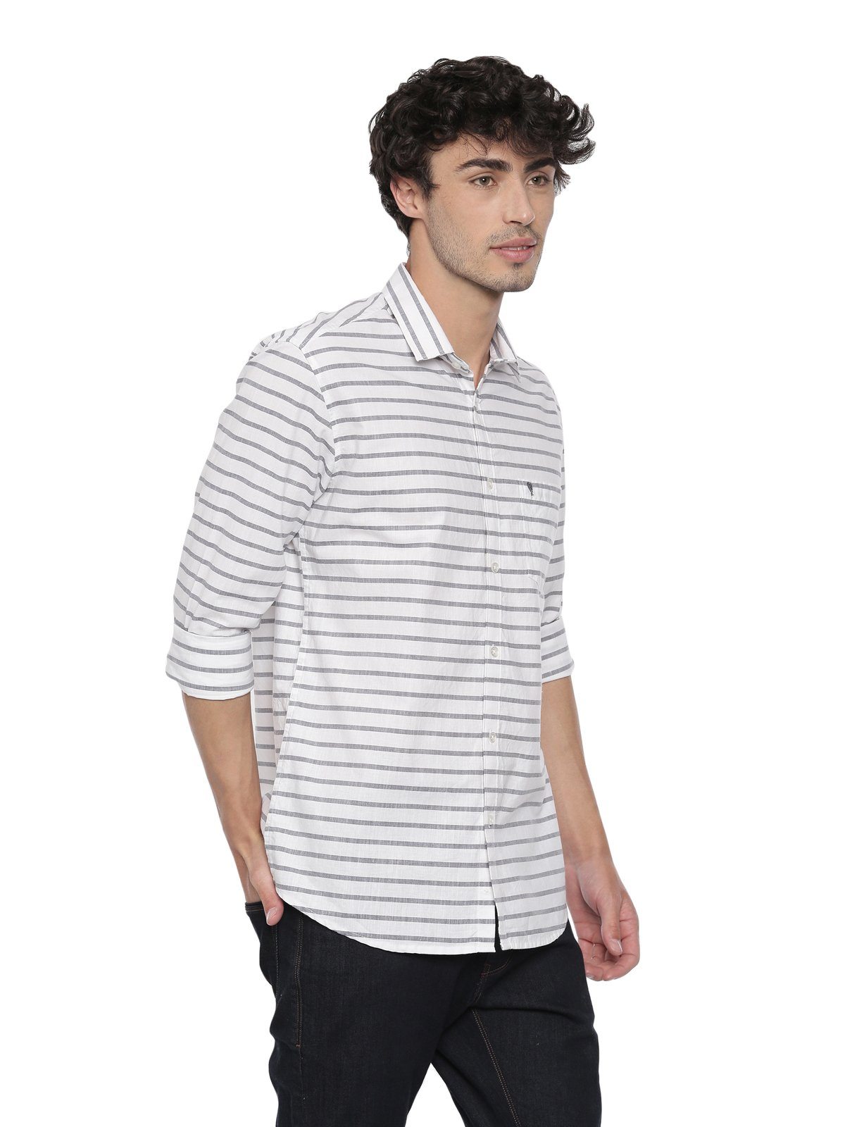 Swiss Club Mens Stripes Casual Wear Full Sleeve Slim Fit Woven Shirt SWISS CLUB Shirt Swiss Club 