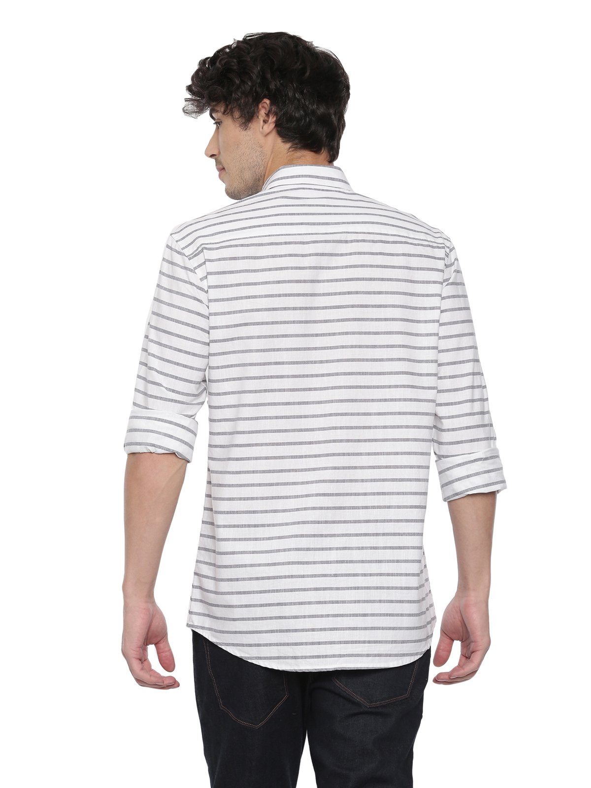 Swiss Club Mens Stripes Casual Wear Full Sleeve Slim Fit Woven Shirt SWISS CLUB Shirt Swiss Club 