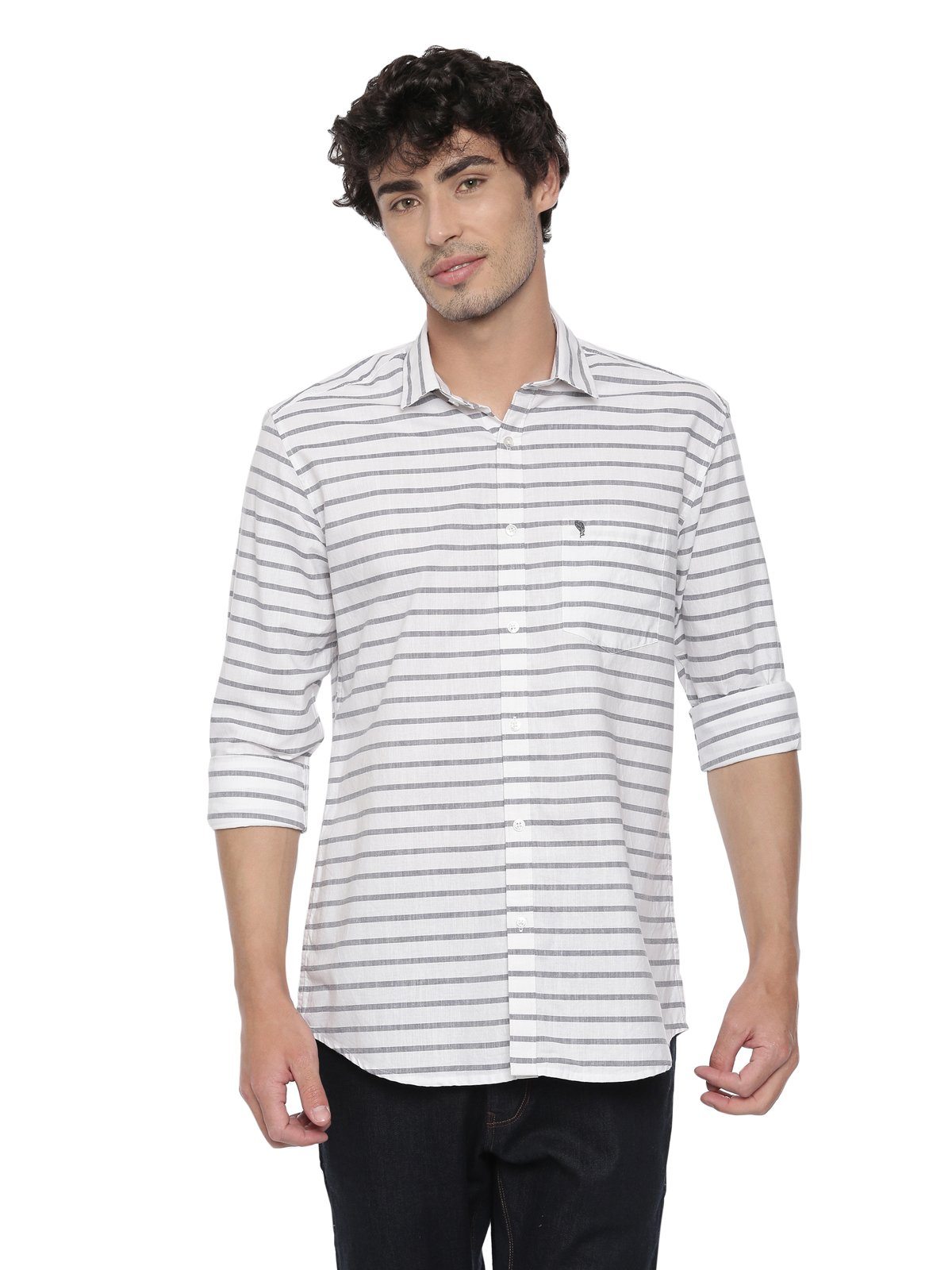 Swiss Club Mens Stripes Casual Wear Full Sleeve Slim Fit Woven Shirt SWISS CLUB Shirt Swiss Club 