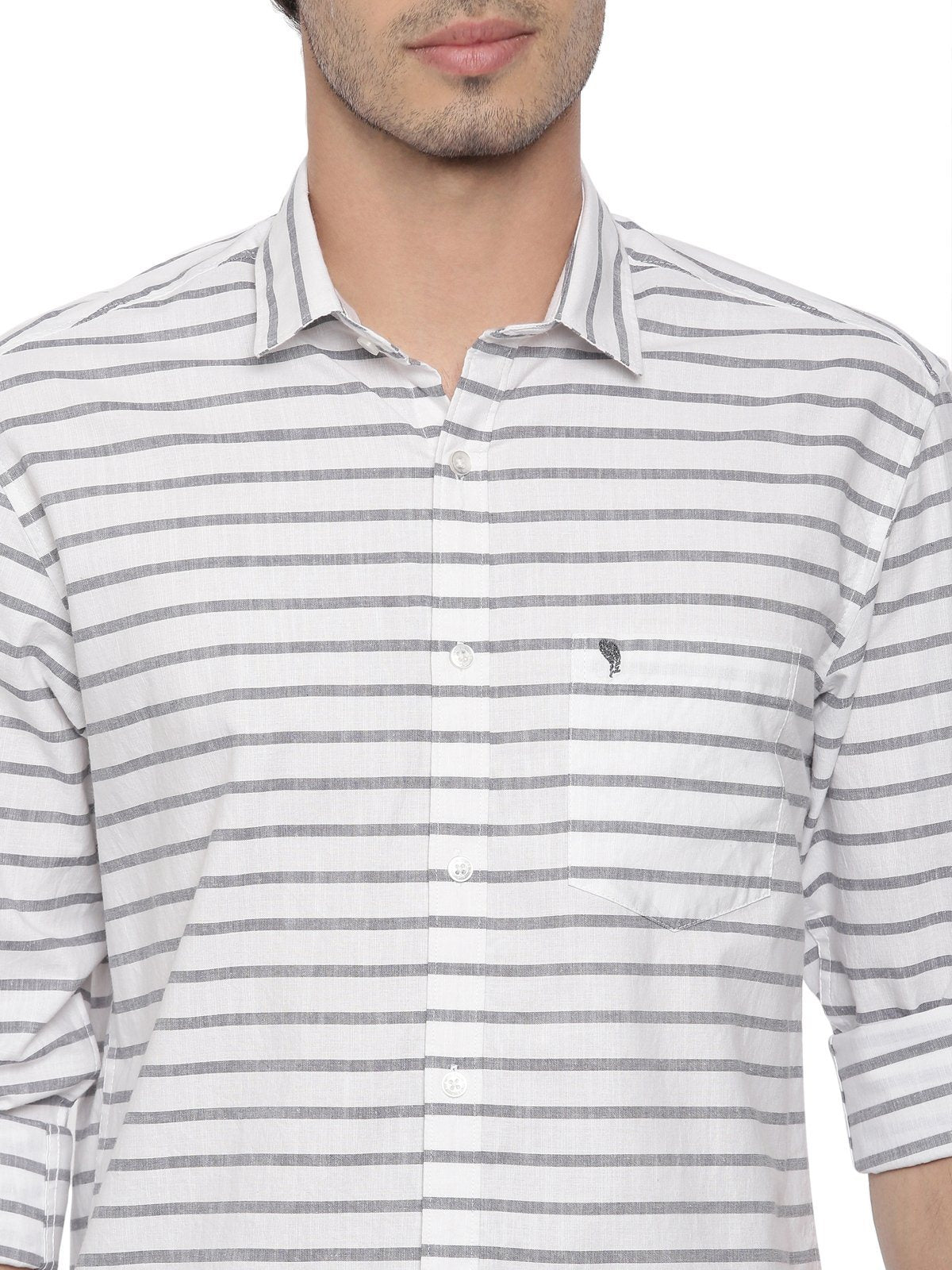 Swiss Club Mens Stripes Casual Wear Full Sleeve Slim Fit Woven Shirt SWISS CLUB Shirt Swiss Club 