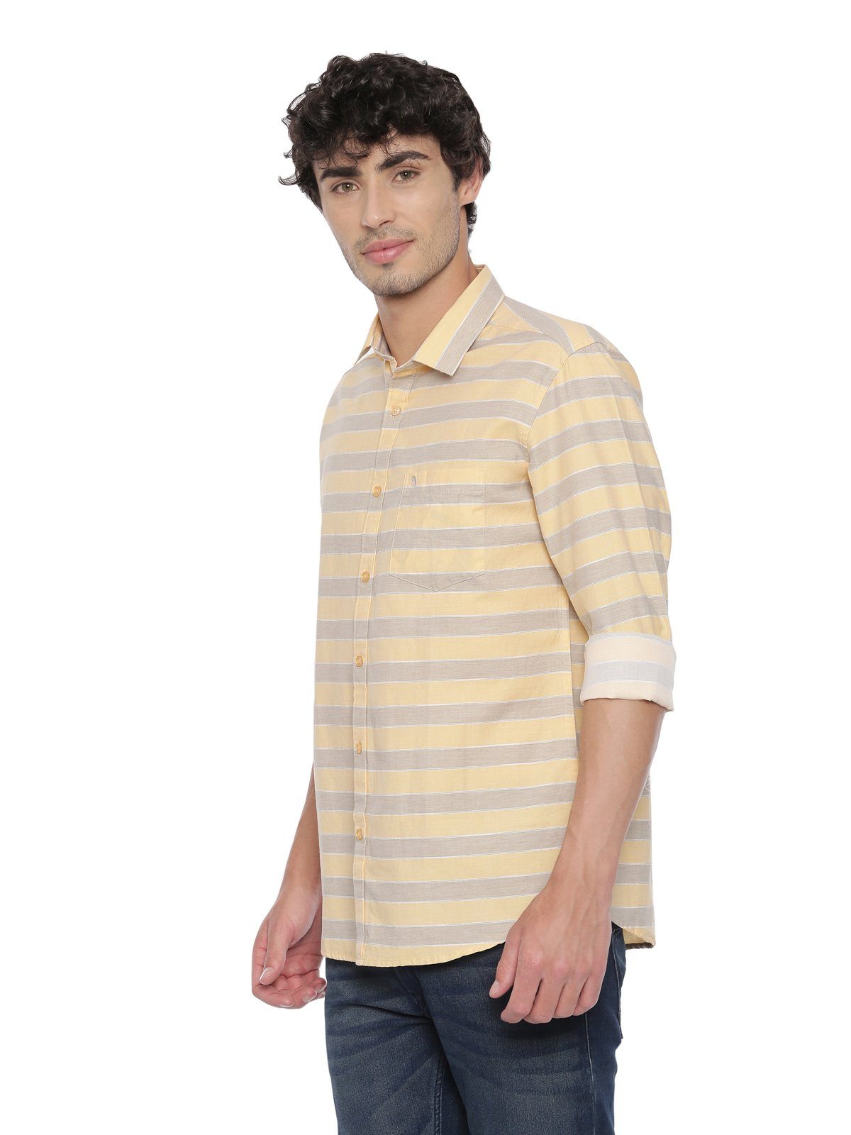 Swiss Club Mens Stripes Casual Wear Full Sleeve Slim Fit Woven Shirt SWISS CLUB Shirt Swiss Club 