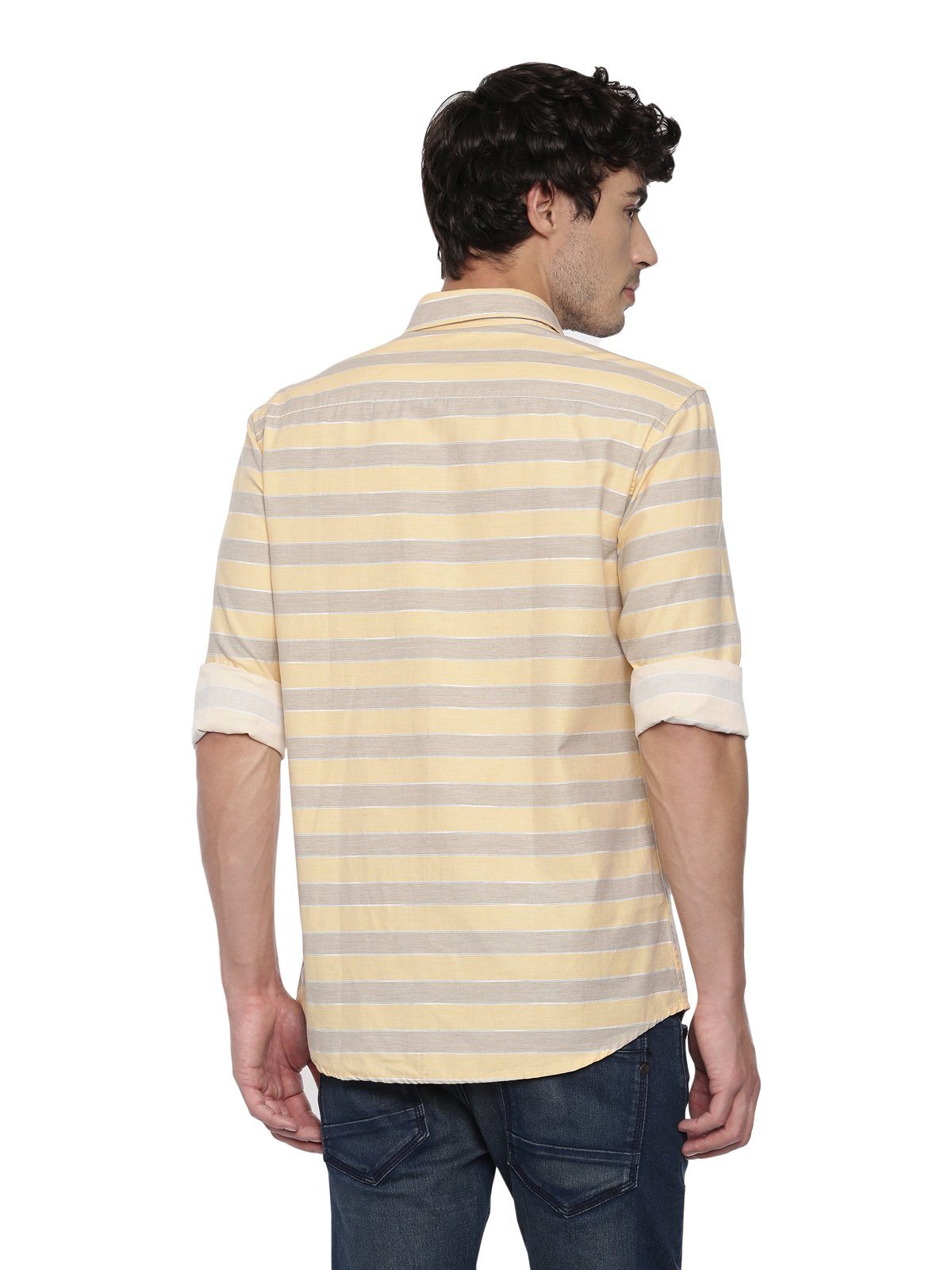 Swiss Club Mens Stripes Casual Wear Full Sleeve Slim Fit Woven Shirt SWISS CLUB Shirt Swiss Club 