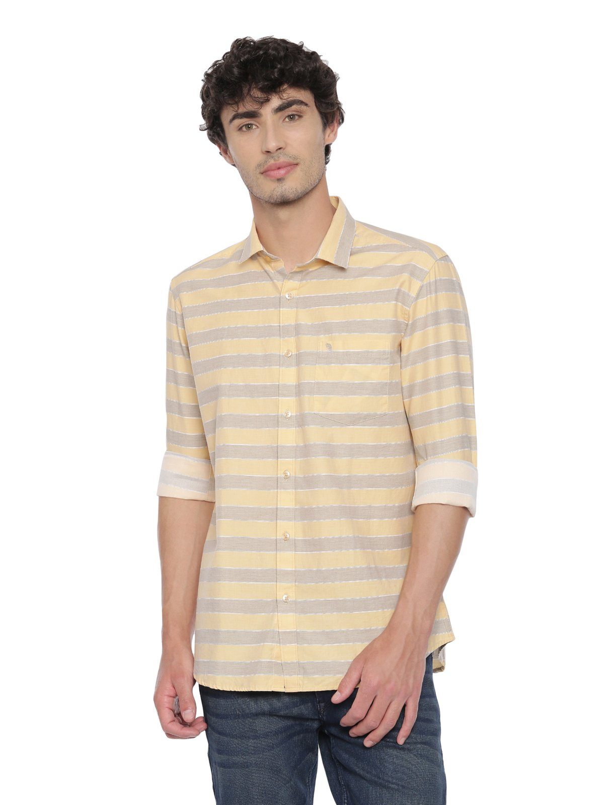 Swiss Club Mens Stripes Casual Wear Full Sleeve Slim Fit Woven Shirt SWISS CLUB Shirt Swiss Club 