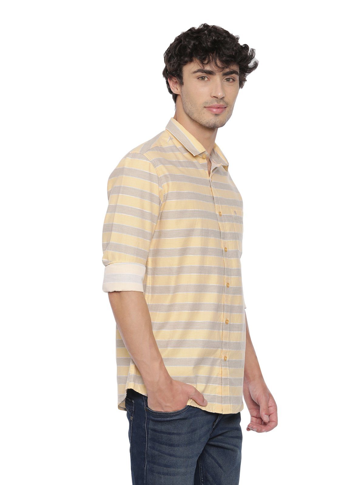 Swiss Club Mens Stripes Casual Wear Full Sleeve Slim Fit Woven Shirt SWISS CLUB Shirt Swiss Club 