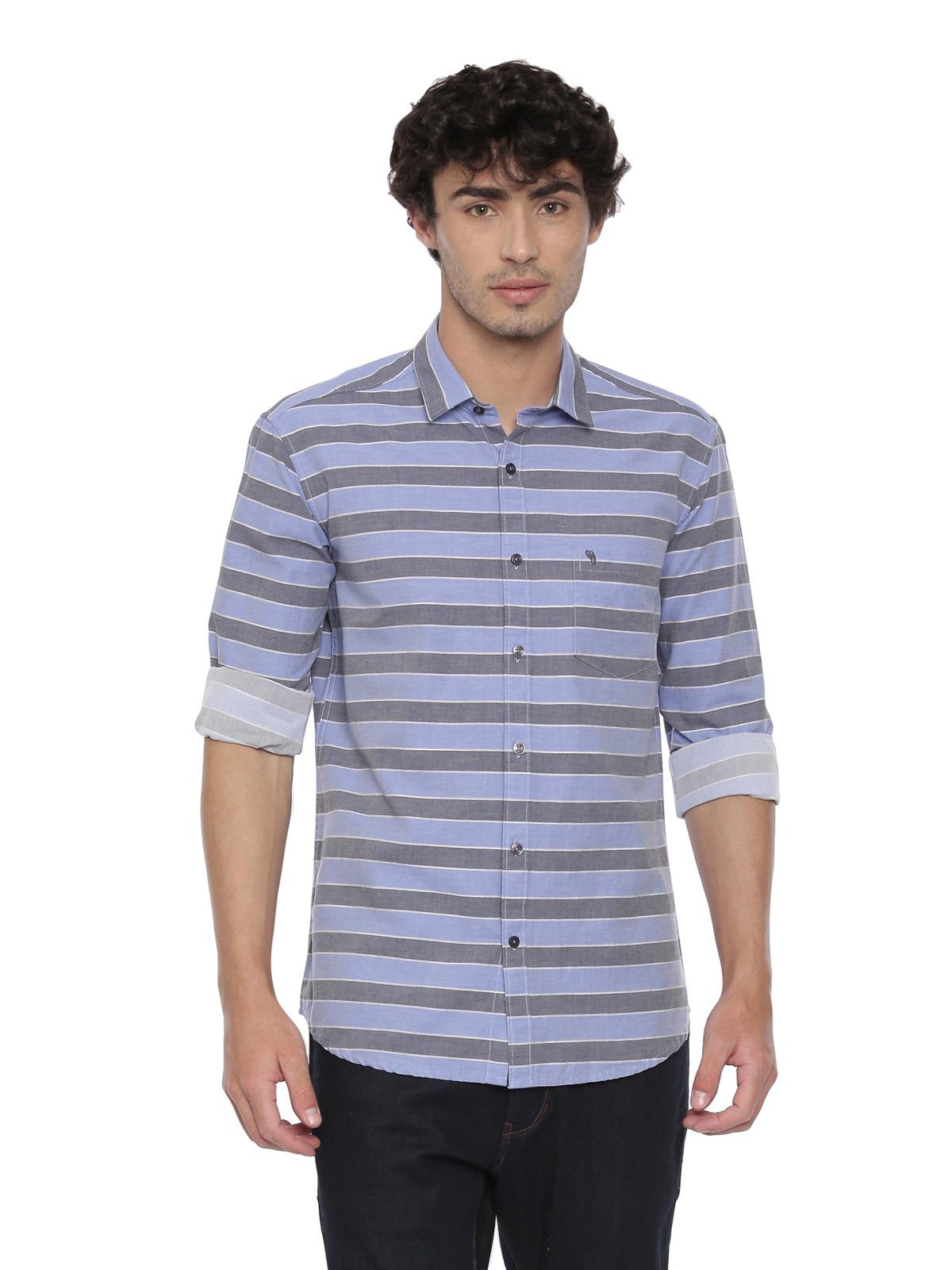 Swiss Club Mens Stripes Casual Wear Full Sleeve Slim Fit Woven Shirt SWISS CLUB Shirt Swiss Club 