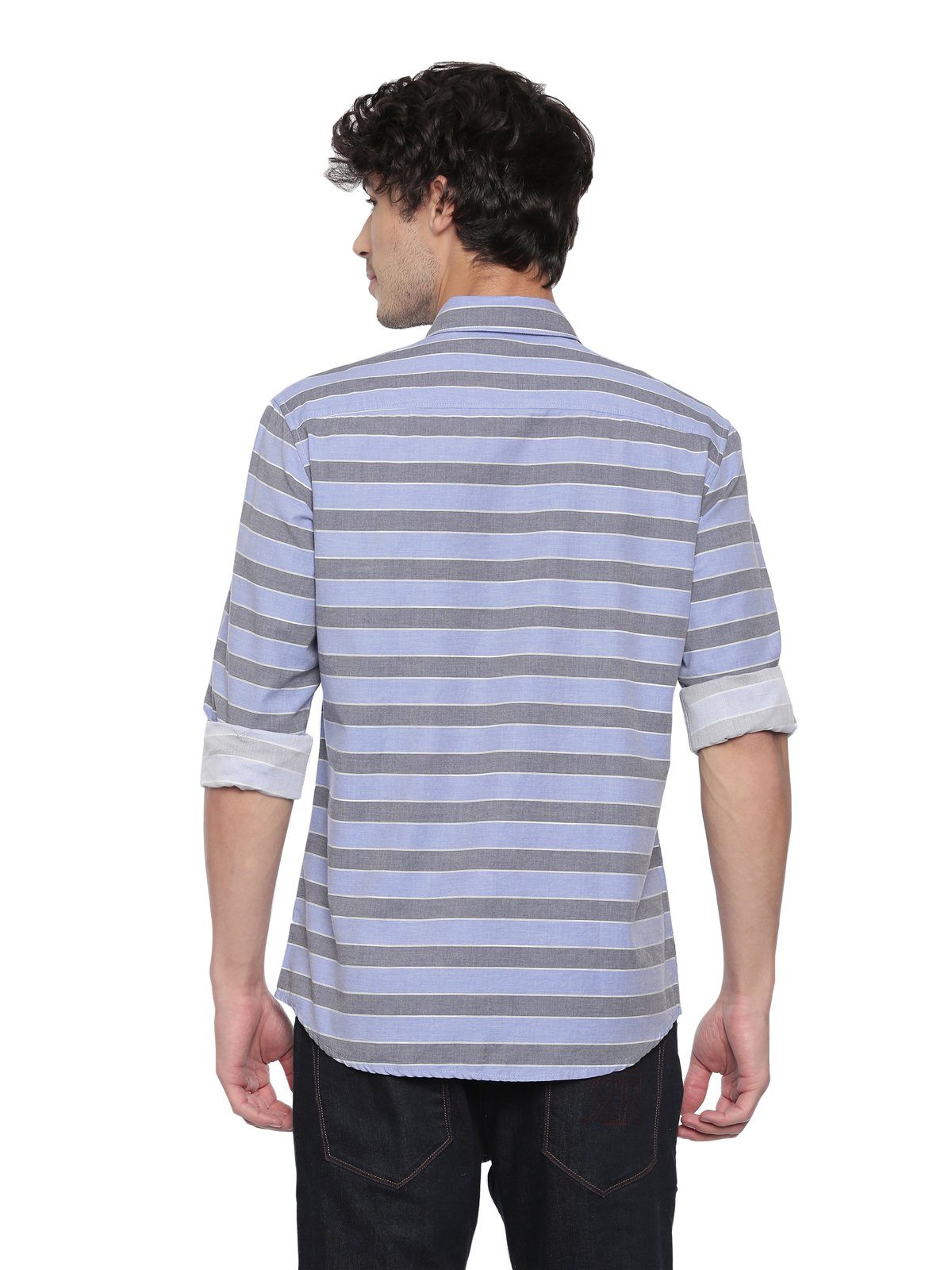 Swiss Club Mens Stripes Casual Wear Full Sleeve Slim Fit Woven Shirt SWISS CLUB Shirt Swiss Club 
