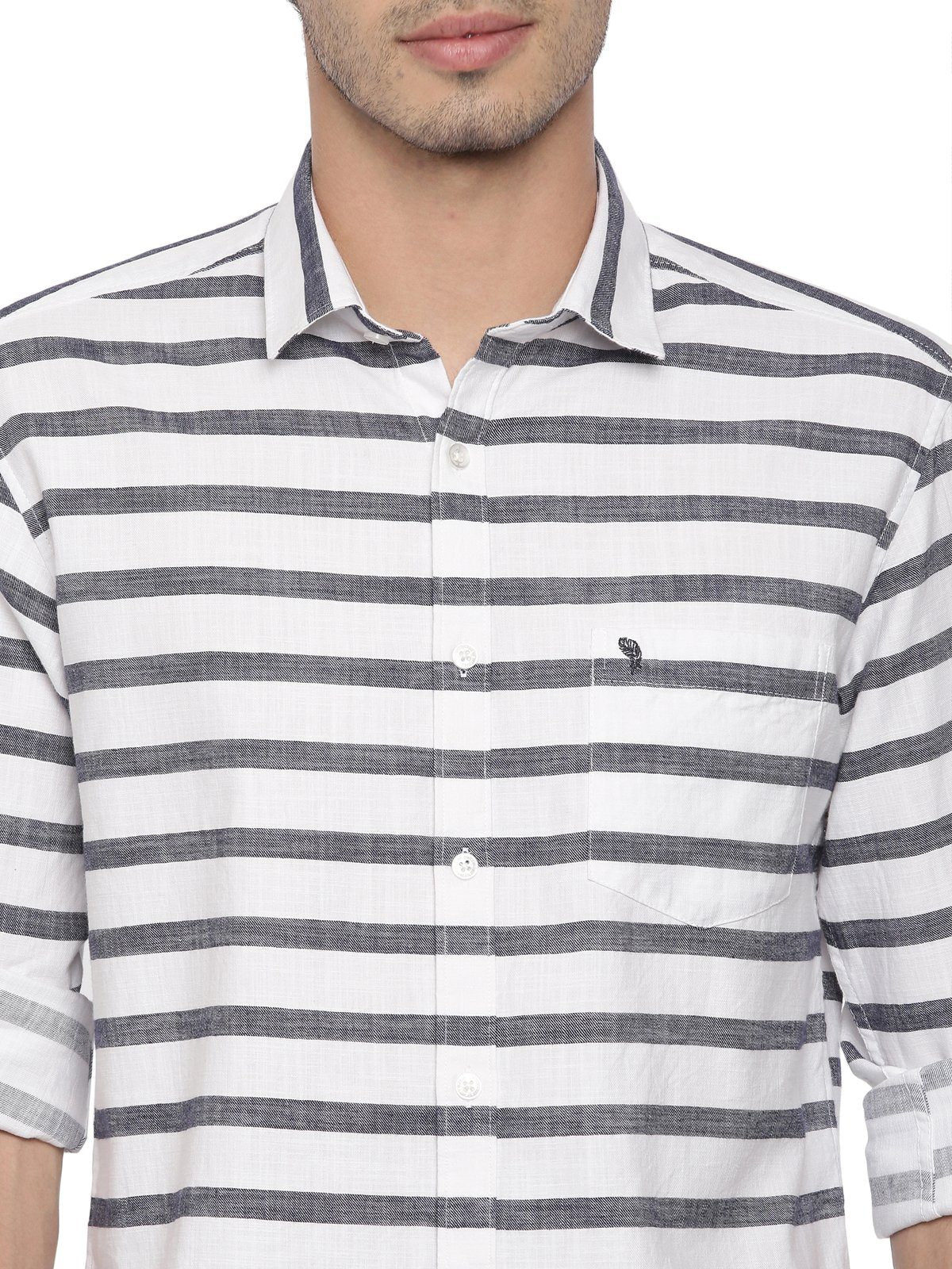 Swiss Club Mens Stripes Casual Wear Full Sleeve Slim Fit Woven Shirt SWISS CLUB Shirt Swiss Club 