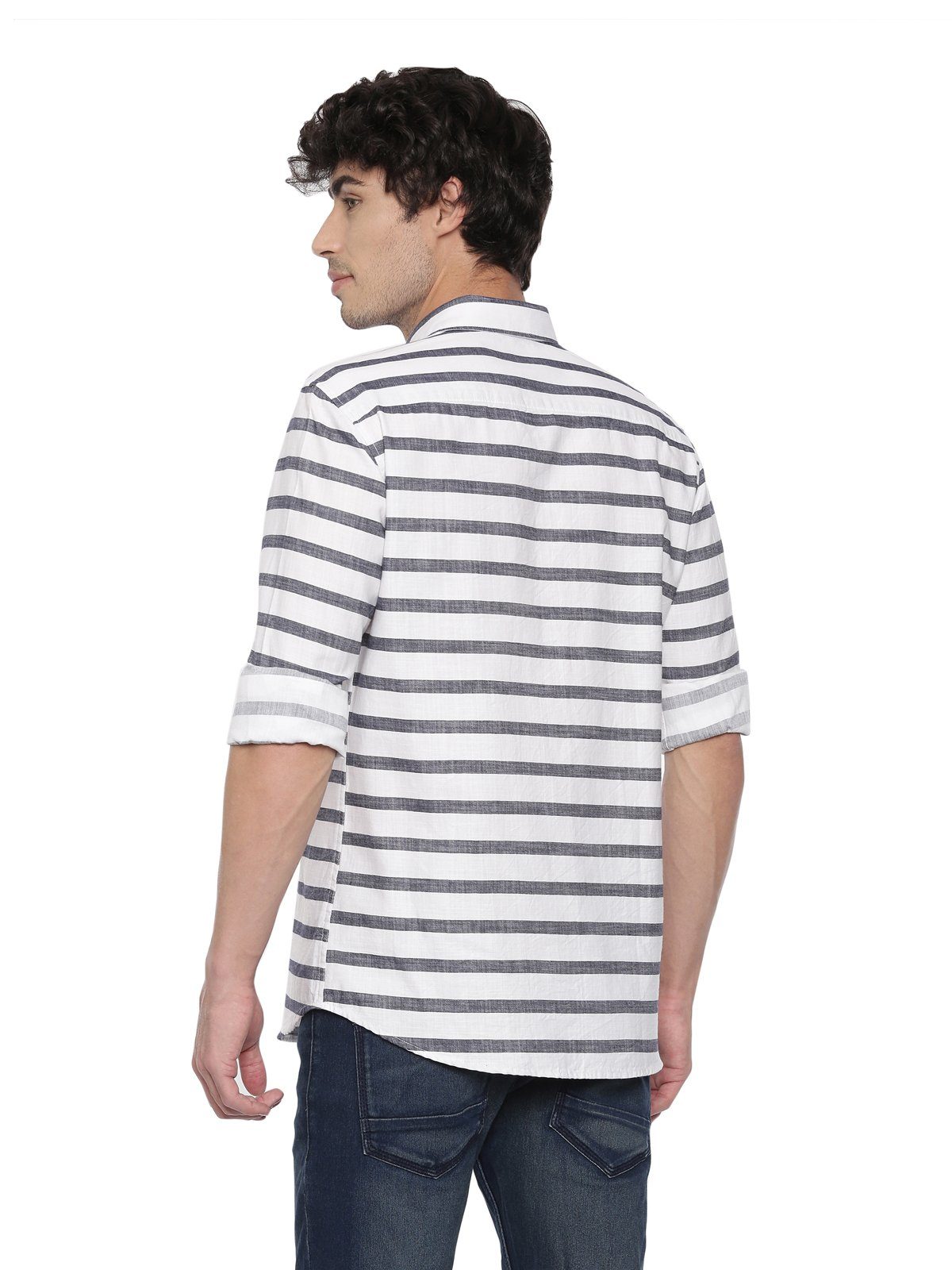 Swiss Club Mens Stripes Casual Wear Full Sleeve Slim Fit Woven Shirt SWISS CLUB Shirt Swiss Club 