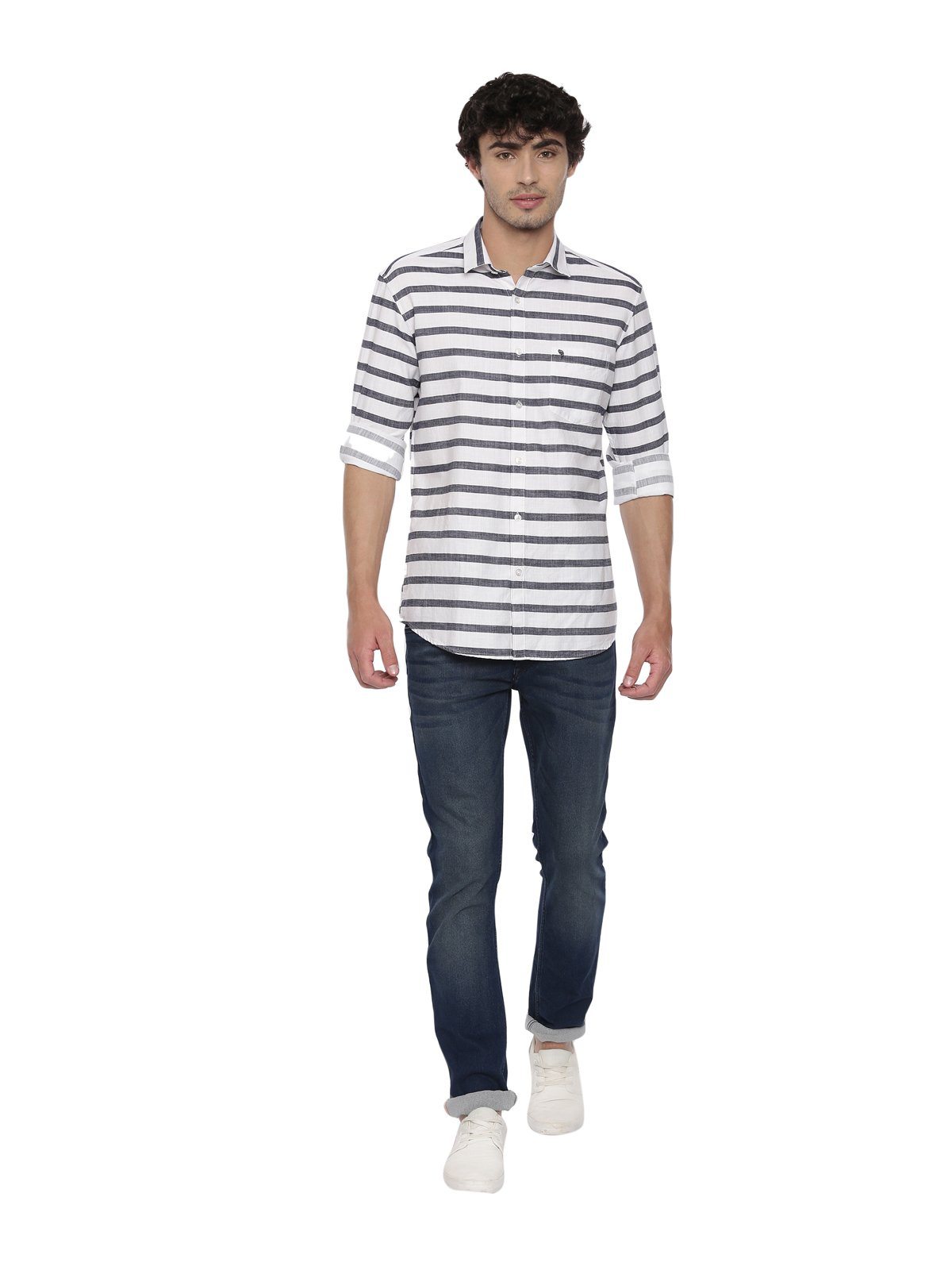 Swiss Club Mens Stripes Casual Wear Full Sleeve Slim Fit Woven Shirt SWISS CLUB Shirt Swiss Club 