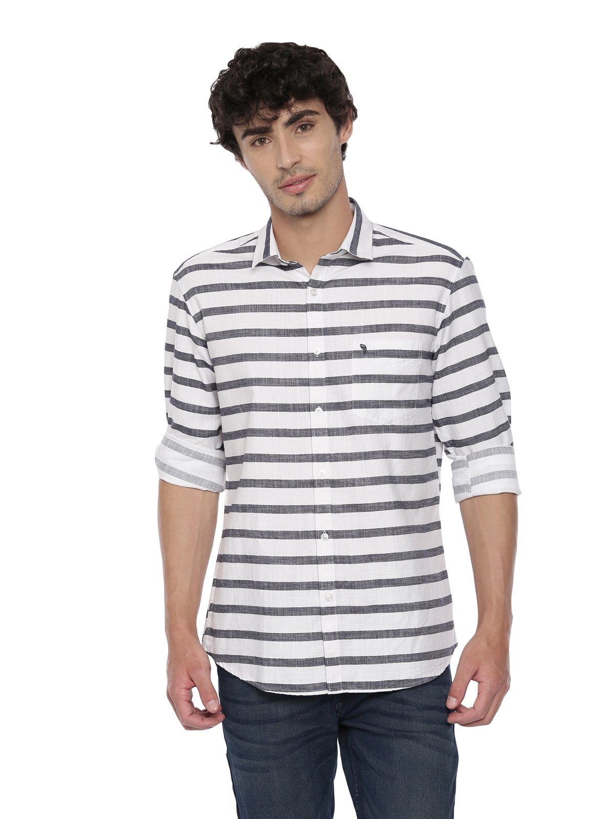 Swiss Club Mens Stripes Casual Wear Full Sleeve Slim Fit Woven Shirt SWISS CLUB Shirt Swiss Club 