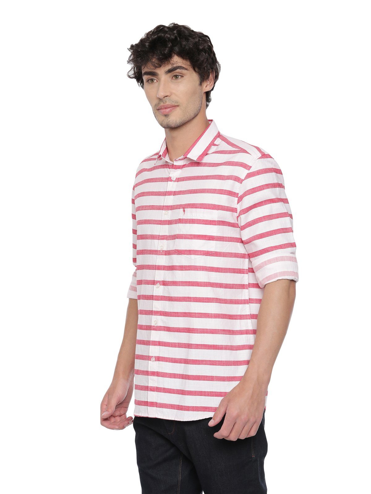 Swiss Club Mens Stripes Casual Wear Full Sleeve Slim Fit Woven Shirt SWISS CLUB Shirt Swiss Club 