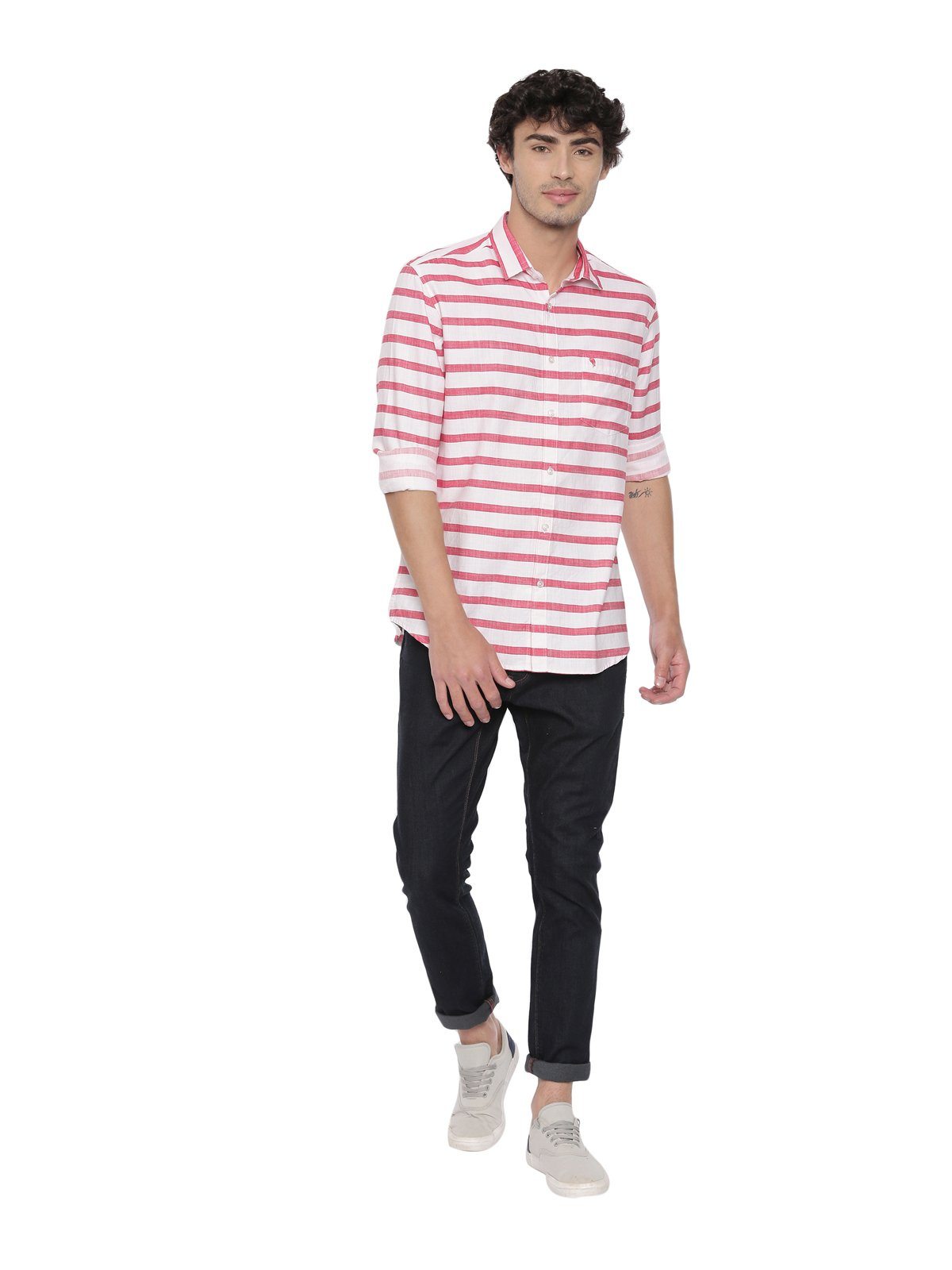 Swiss Club Mens Stripes Casual Wear Full Sleeve Slim Fit Woven Shirt SWISS CLUB Shirt Swiss Club 