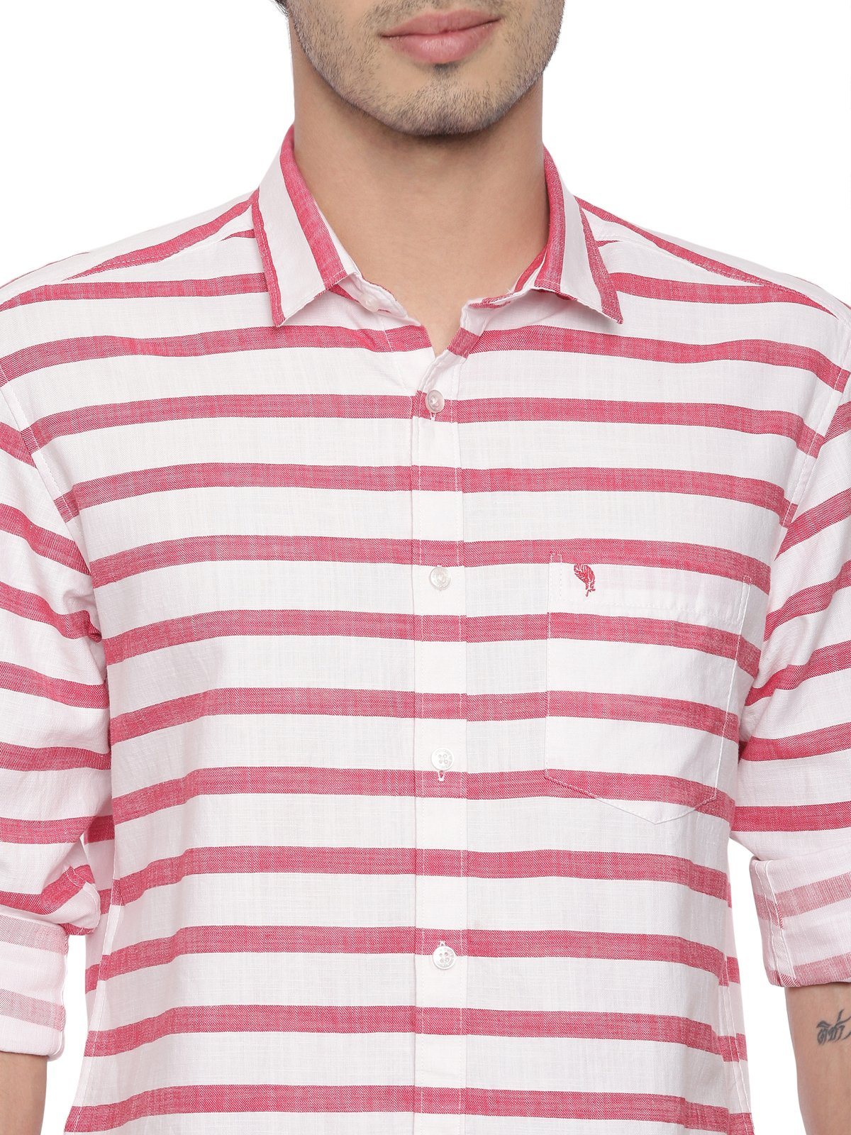 Swiss Club Mens Stripes Casual Wear Full Sleeve Slim Fit Woven Shirt SWISS CLUB Shirt Swiss Club 