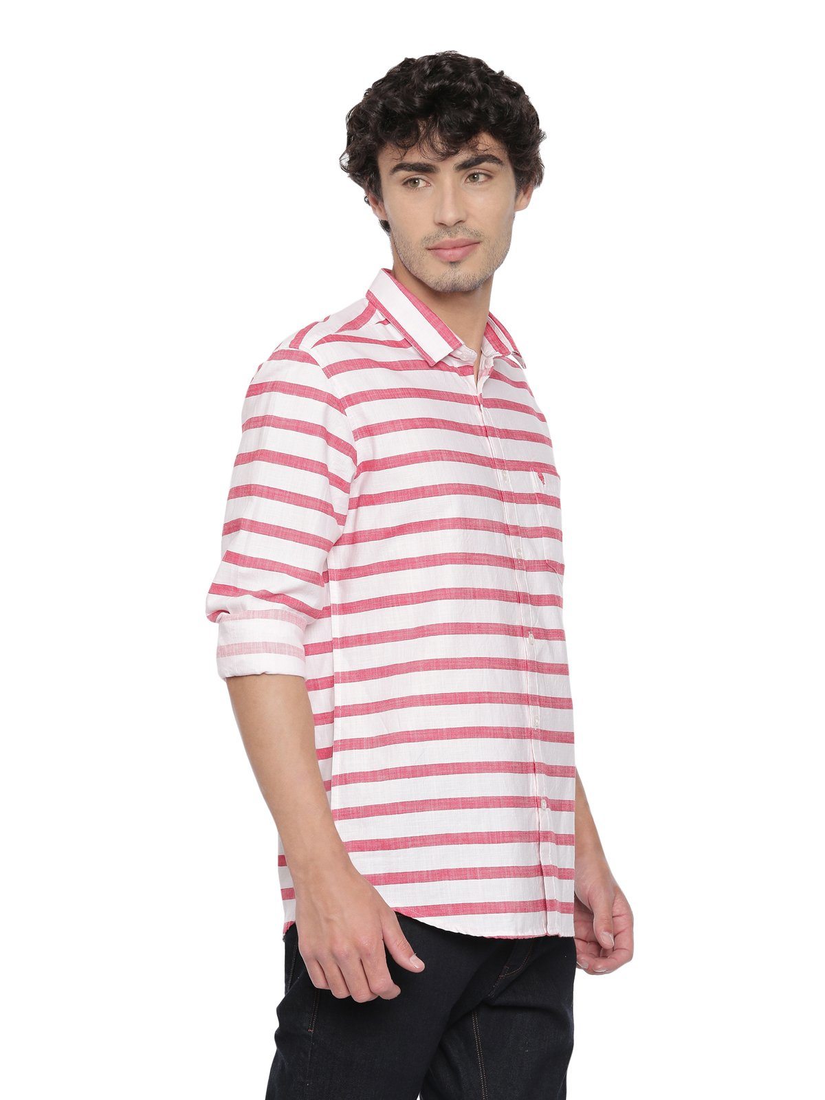 Swiss Club Mens Stripes Casual Wear Full Sleeve Slim Fit Woven Shirt SWISS CLUB Shirt Swiss Club 