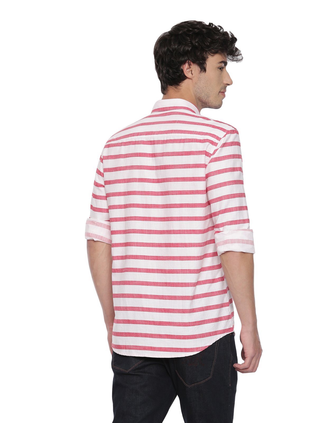 Swiss Club Mens Stripes Casual Wear Full Sleeve Slim Fit Woven Shirt SWISS CLUB Shirt Swiss Club 
