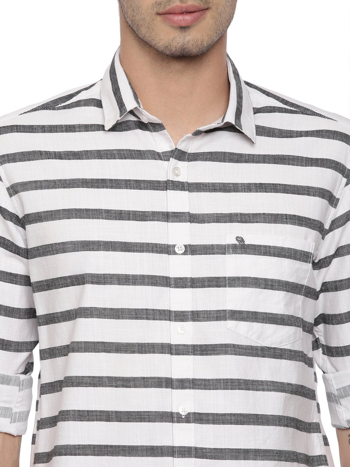 Swiss Club Mens Stripes Casual Wear Full Sleeve Slim Fit Woven Shirt SWISS CLUB Shirt Swiss Club 
