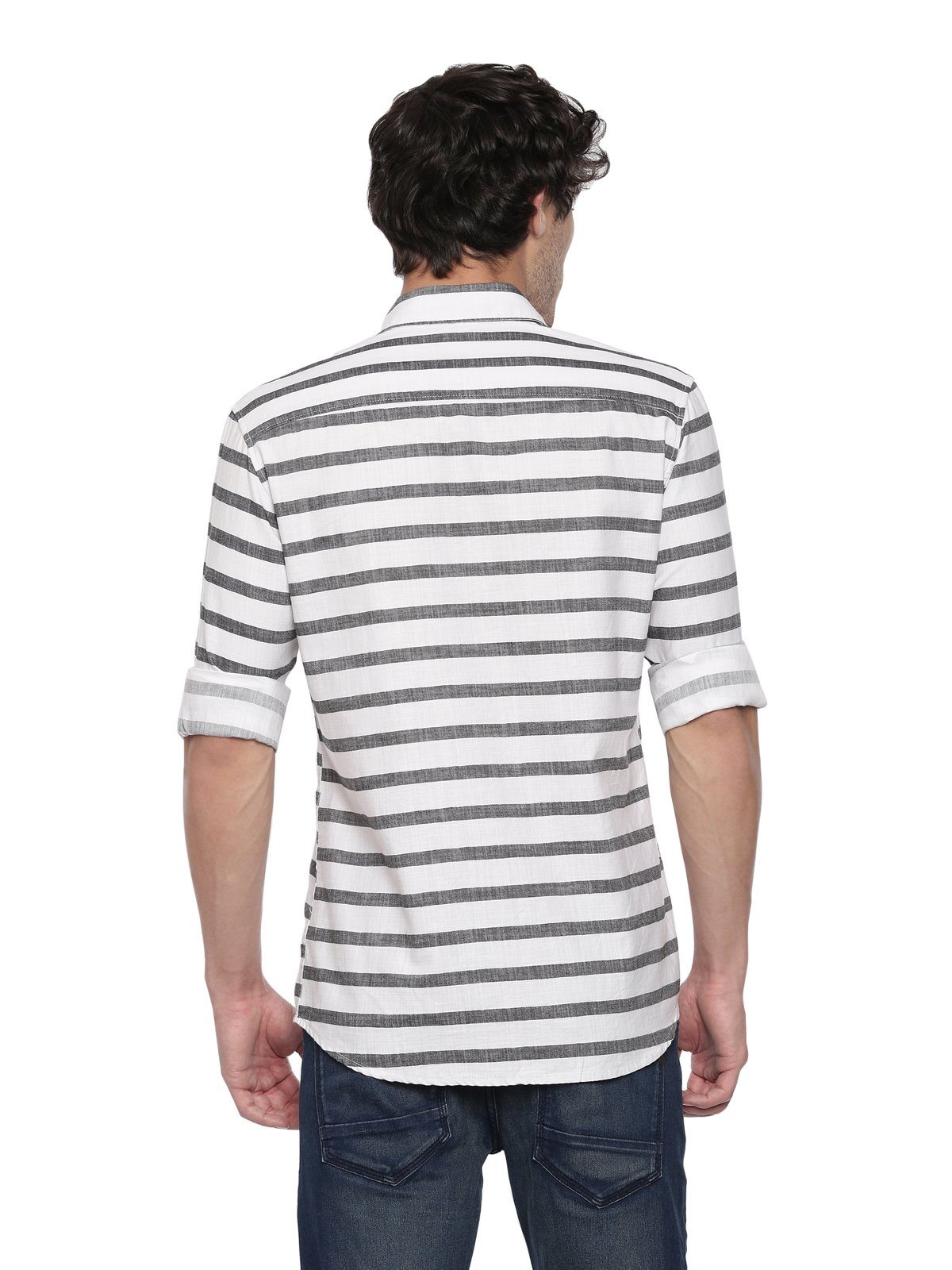 Swiss Club Mens Stripes Casual Wear Full Sleeve Slim Fit Woven Shirt SWISS CLUB Shirt Swiss Club 