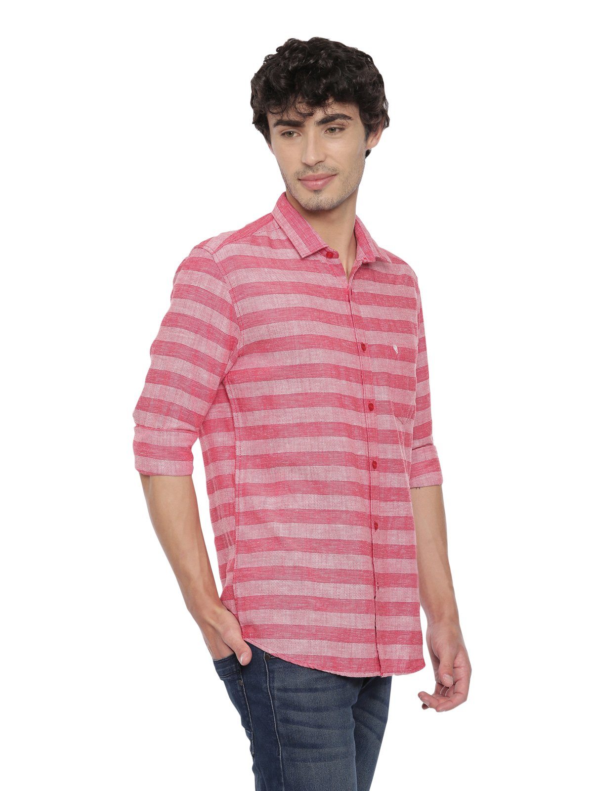 Swiss Club Mens Stripes Casual Wear Full Sleeve Slim Fit Woven Shirt SWISS CLUB Shirt Swiss Club 