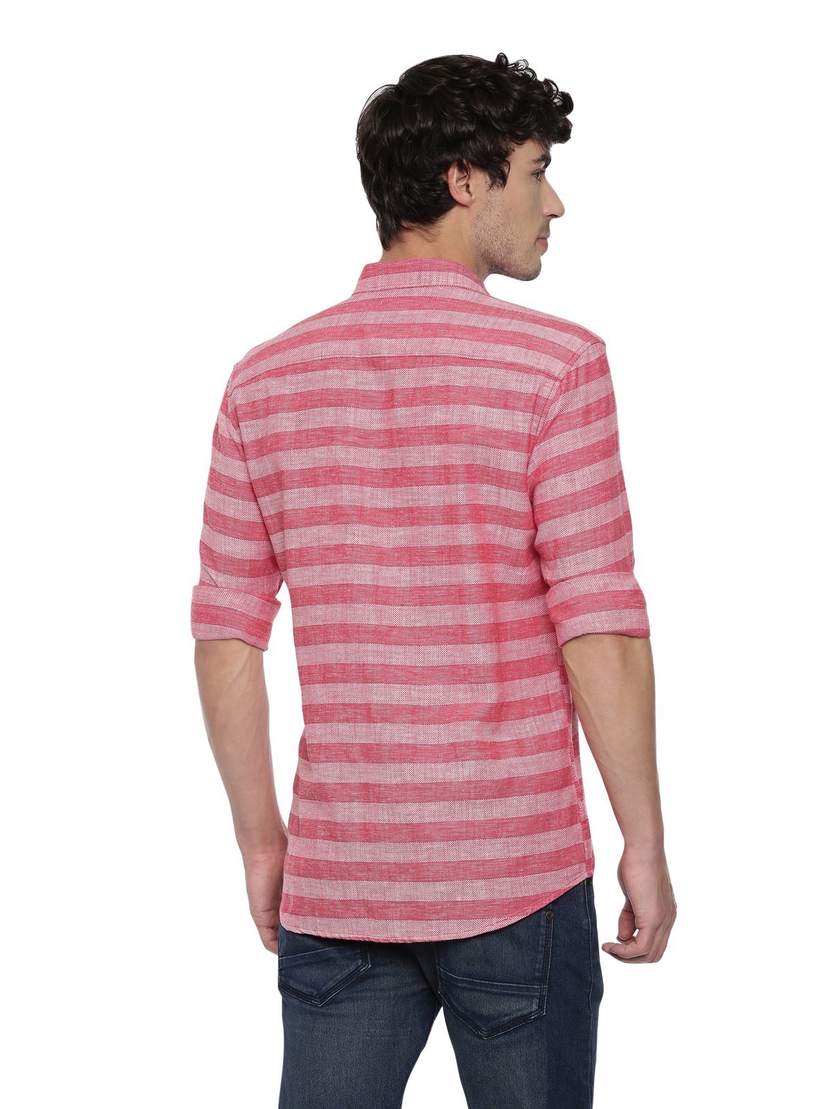 Swiss Club Mens Stripes Casual Wear Full Sleeve Slim Fit Woven Shirt SWISS CLUB Shirt Swiss Club 