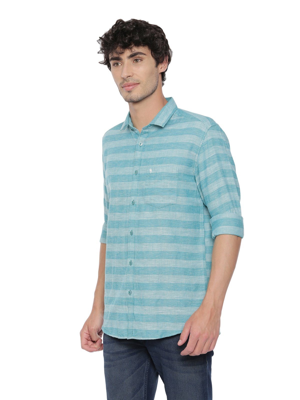 Swiss Club Mens Stripes Casual Wear Full Sleeve Slim Fit Woven Shirt SWISS CLUB Shirt Swiss Club 