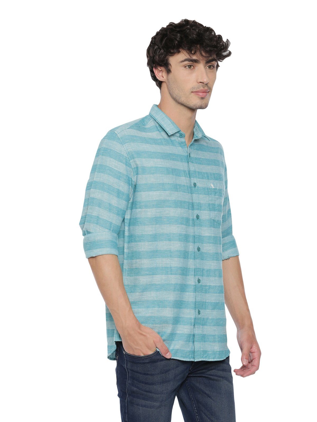 Swiss Club Mens Stripes Casual Wear Full Sleeve Slim Fit Woven Shirt SWISS CLUB Shirt Swiss Club 