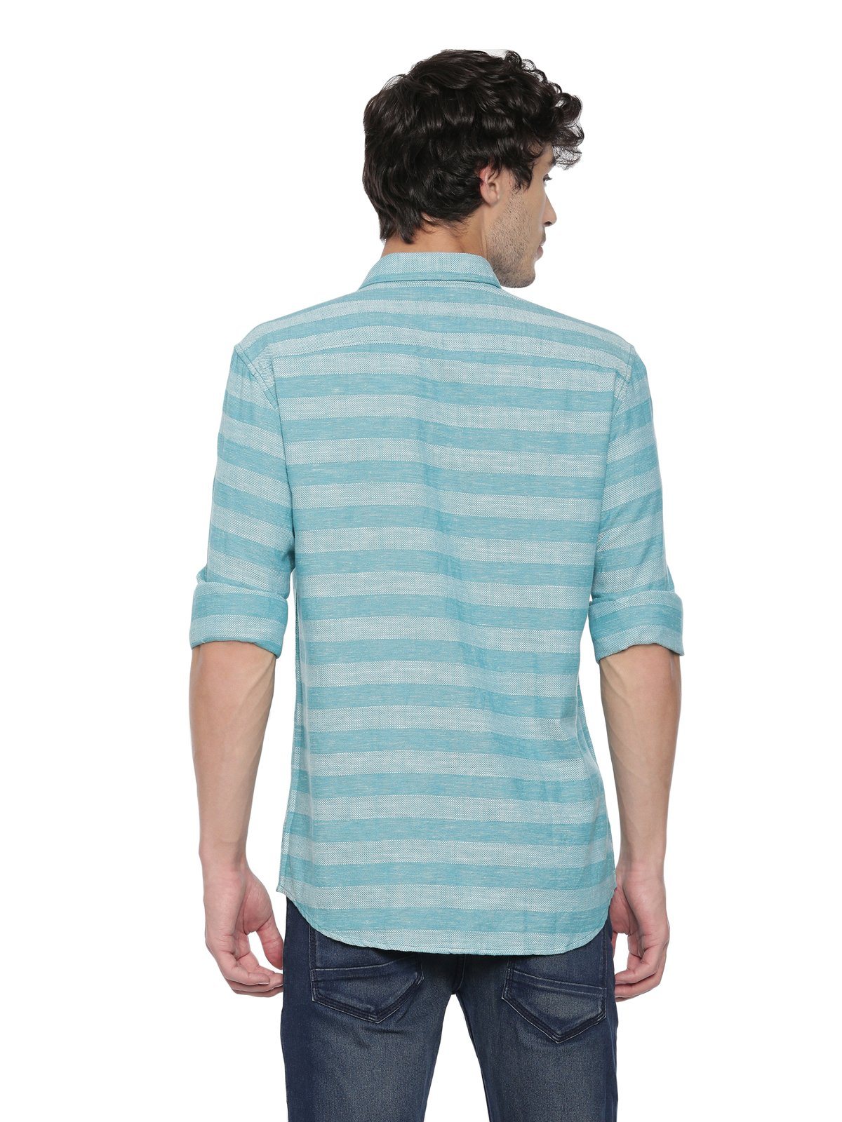 Swiss Club Mens Stripes Casual Wear Full Sleeve Slim Fit Woven Shirt SWISS CLUB Shirt Swiss Club 