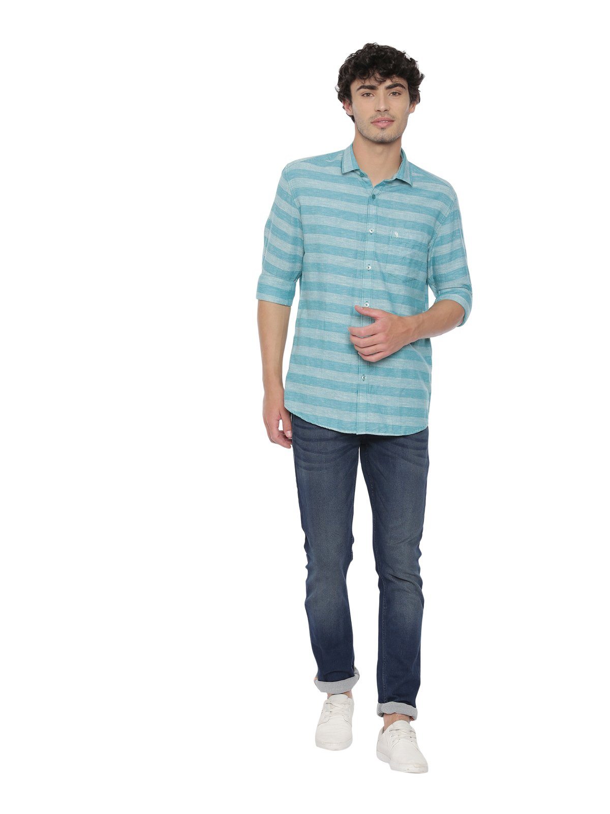 Swiss Club Mens Stripes Casual Wear Full Sleeve Slim Fit Woven Shirt SWISS CLUB Shirt Swiss Club 